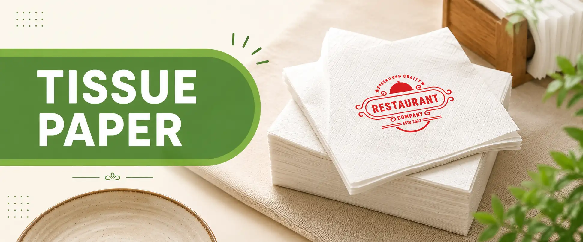 Tissue Paper & Caps Desktop Banner