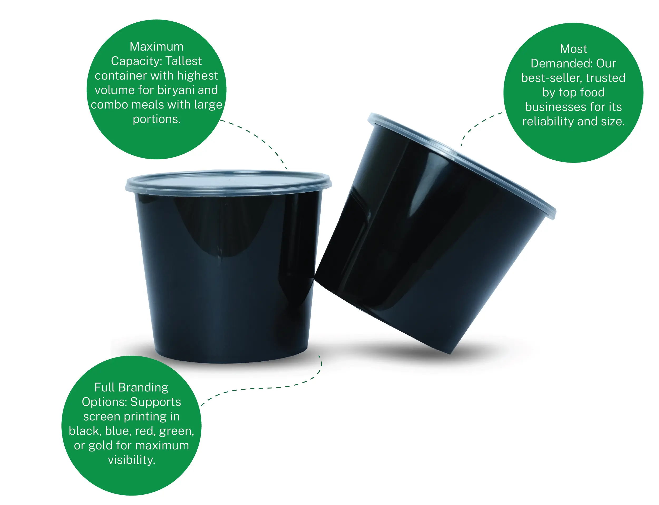 2500ml Round Plastic Food Container - Pack of 160 Pieces - image 9