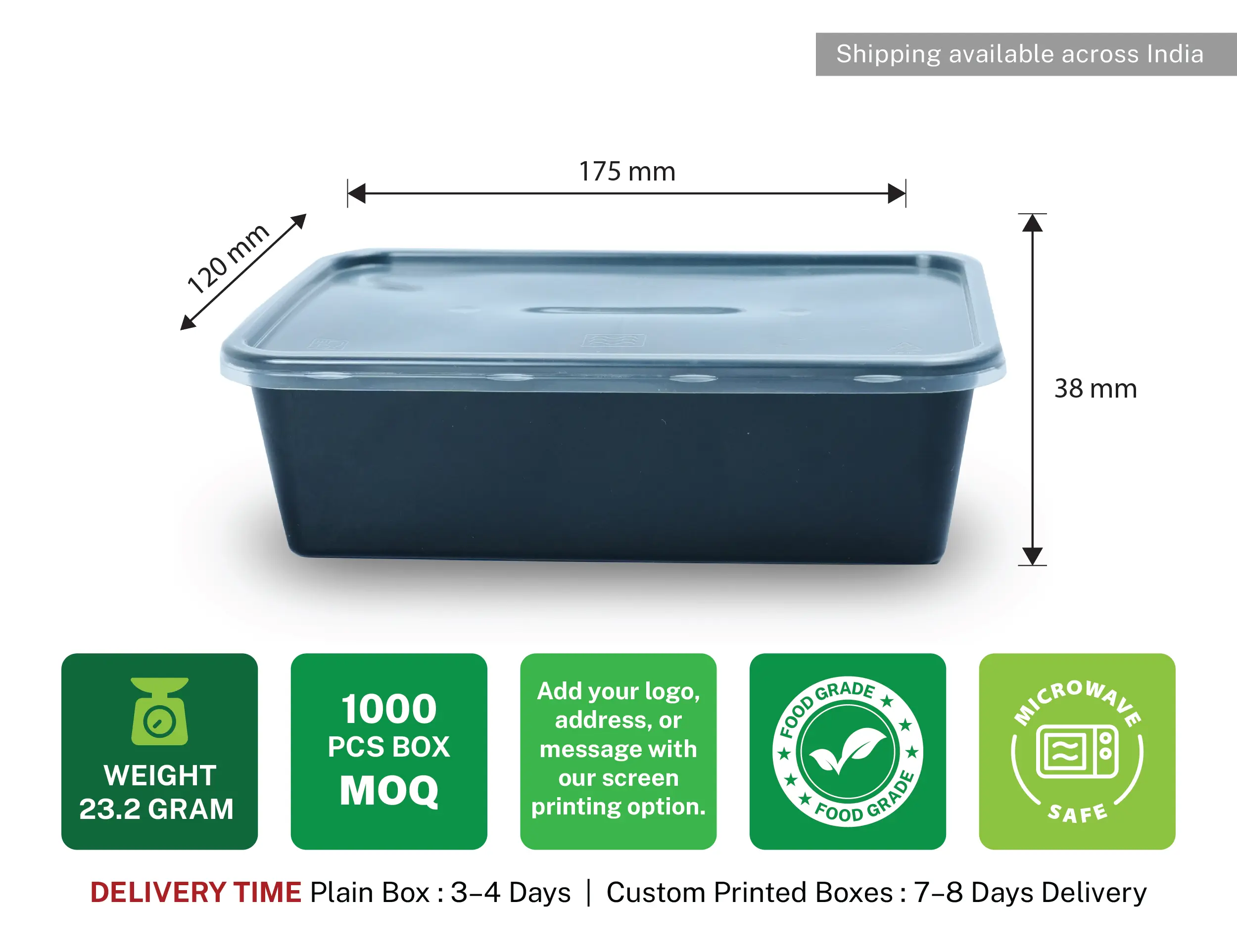 500ml Rectangle Plastic Food container - Pack of 1000 pieces - image 9