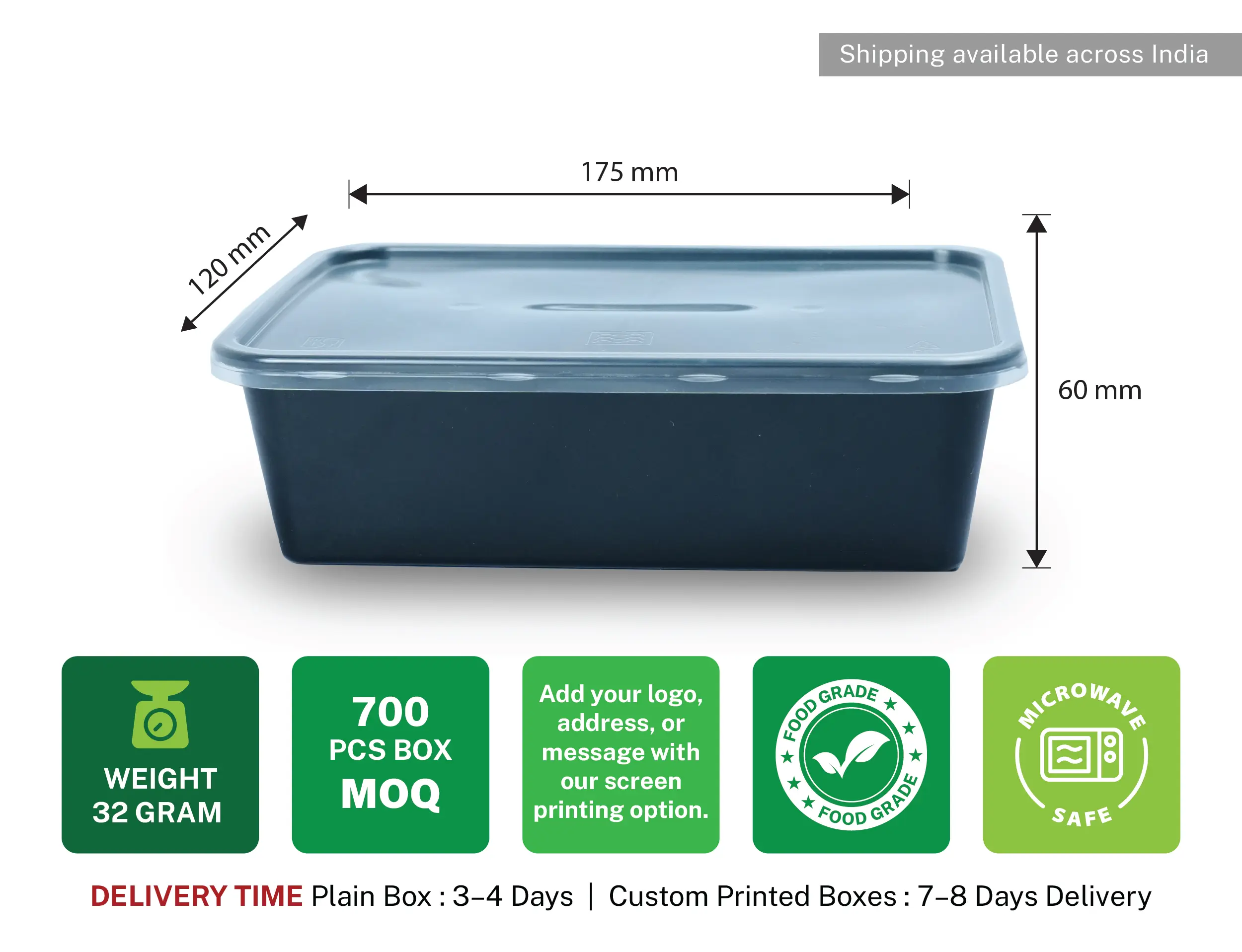 1000ml Rectangle Plastic Food Container - Pack of 1000 Pieces - image 9