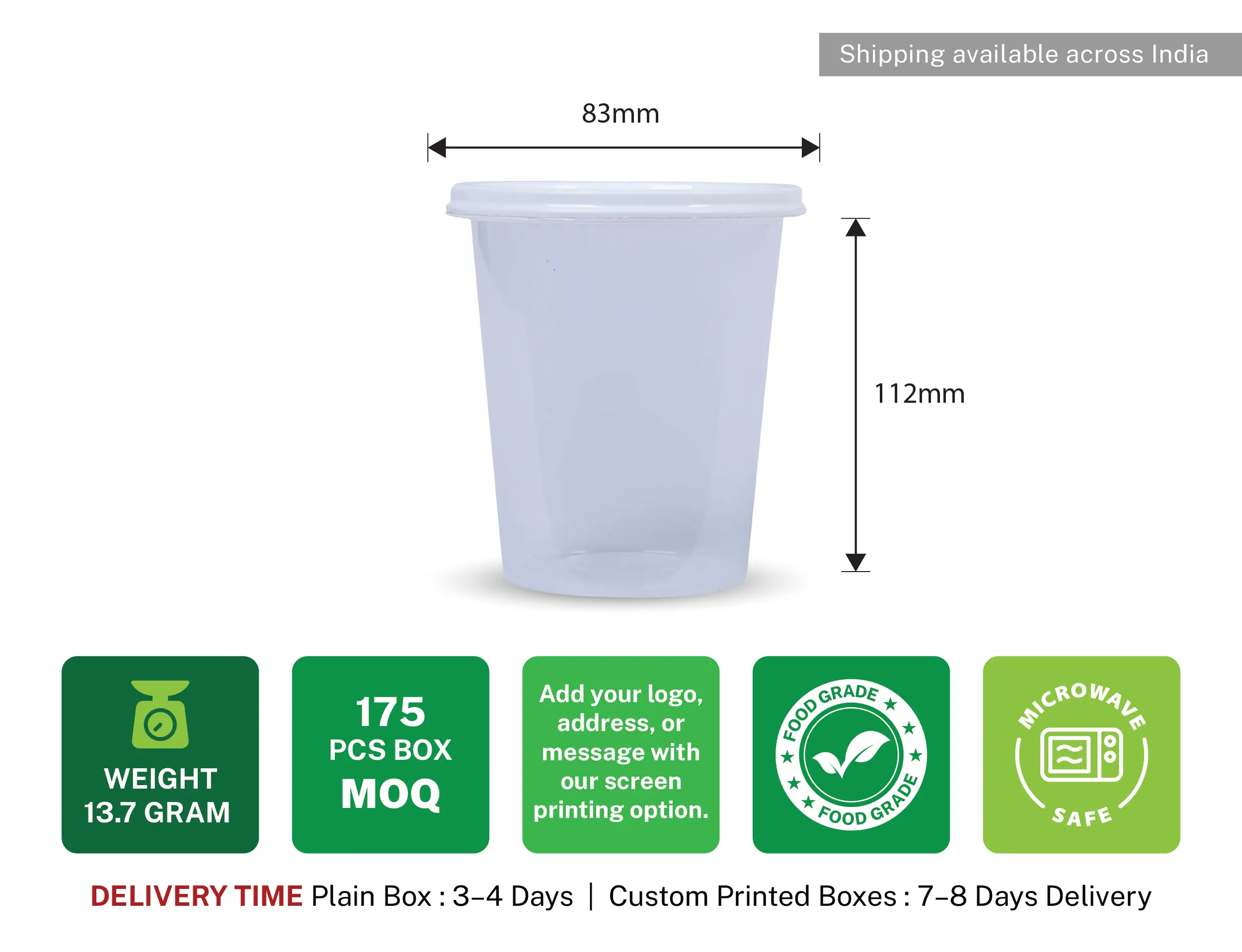 250ml Plastic Glass With Lid - Pack of 1750 Pieces - image 3