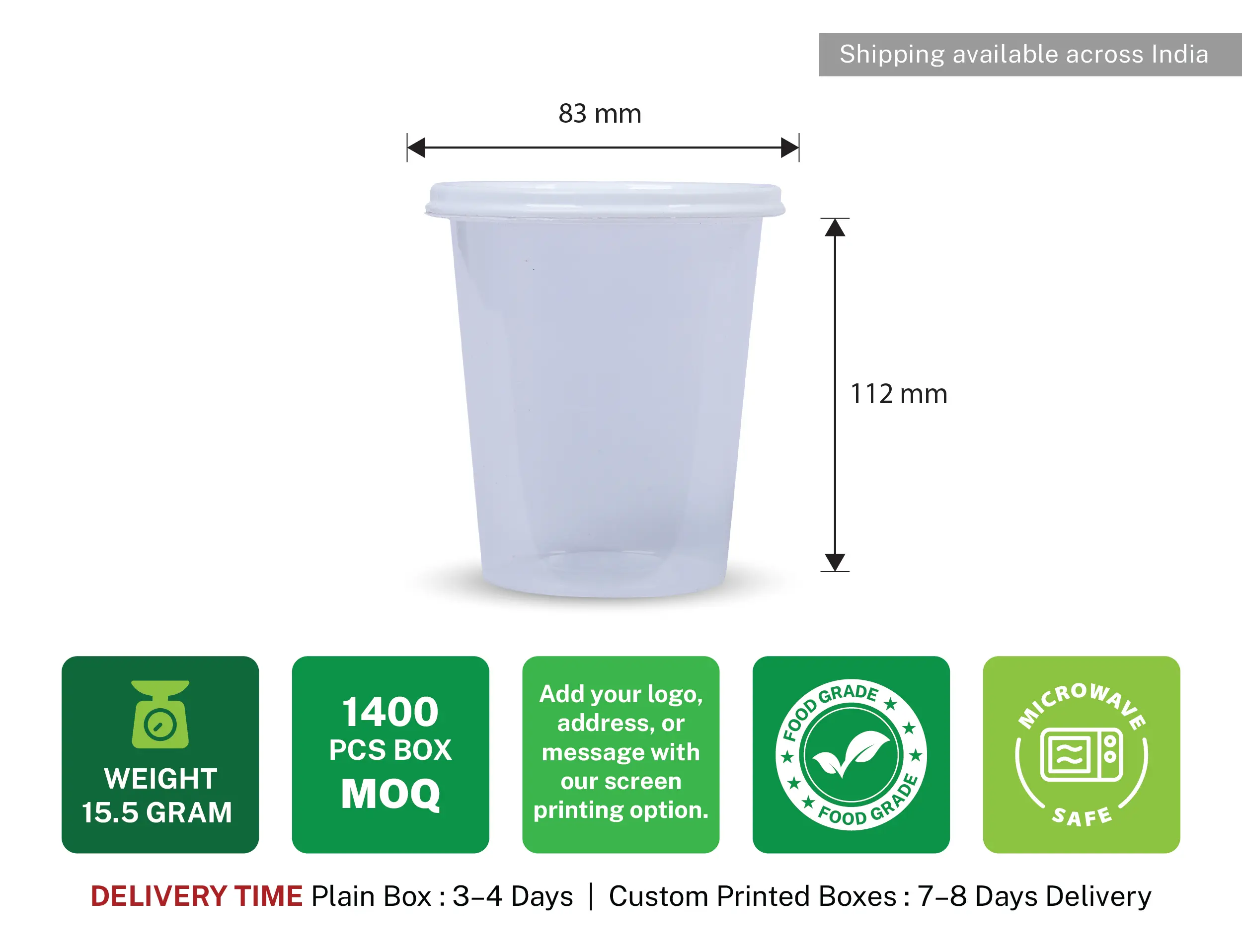 300ml Plastic Glass With Lid - Pack of 1600 Pieces - image 3