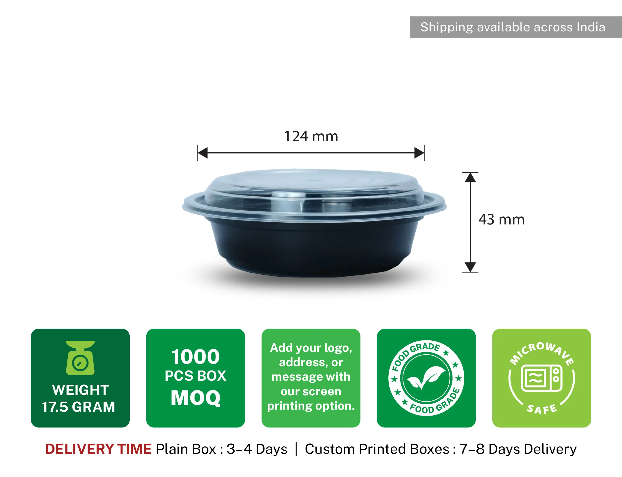 RO10 300ml Round Plastic Container with Dome Lid - Pack of 1000 Pieces - image 6