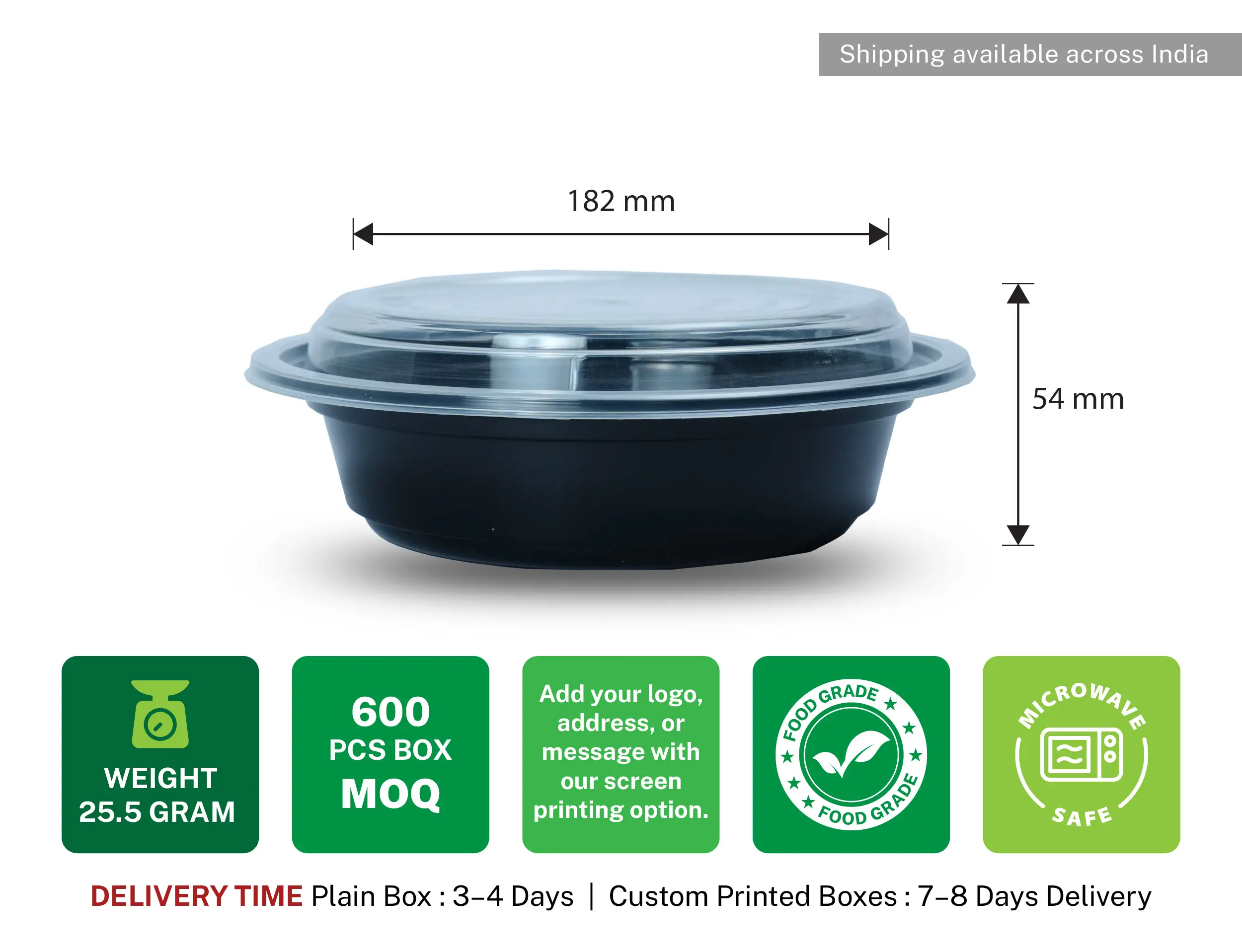 RO48 1500ml Round plastic Container With Dome Lid - Pack of 300 Pieces - image 4