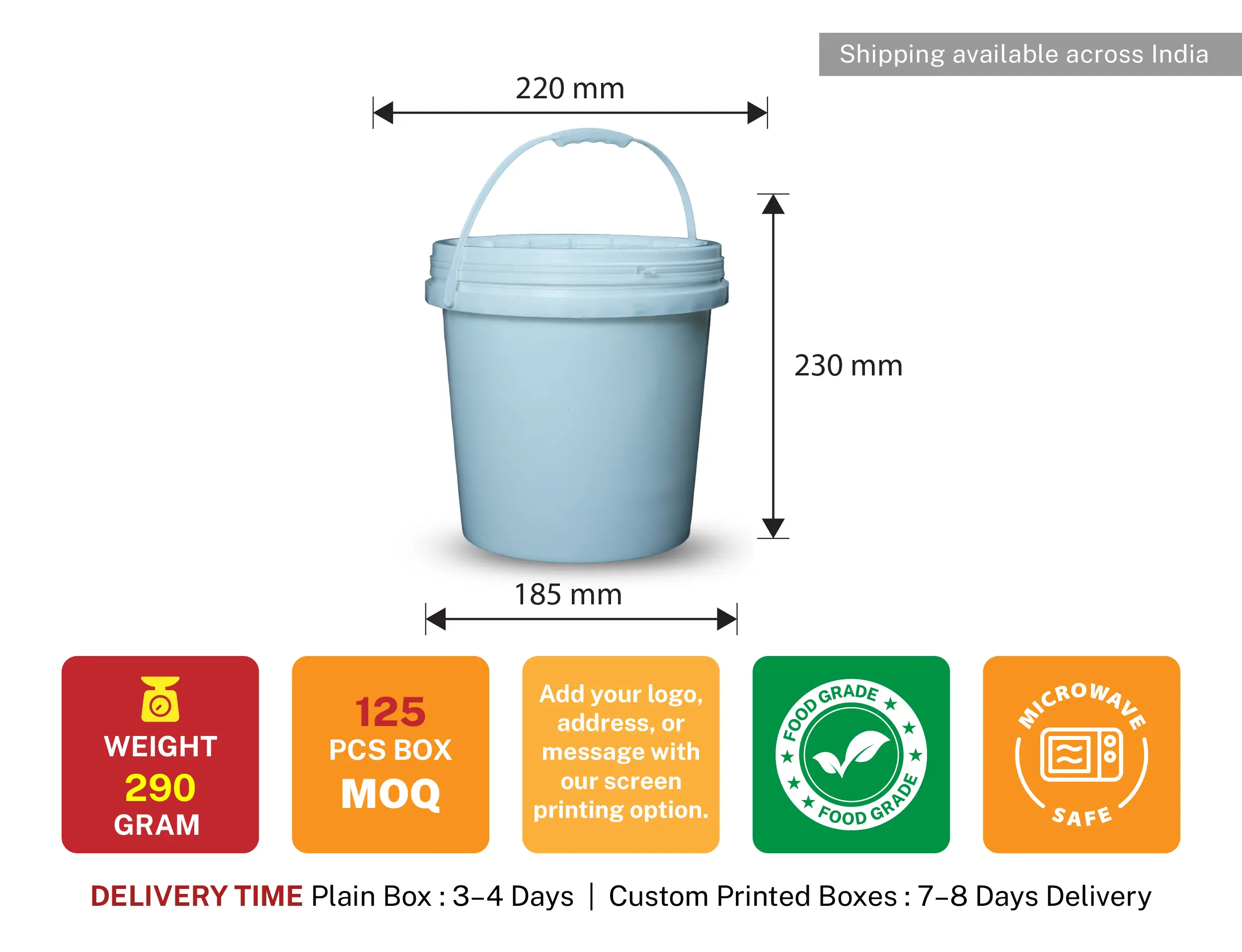 7 Litre Biriyani Bucket 6500ml - Pack of 100 Pieces - image 9