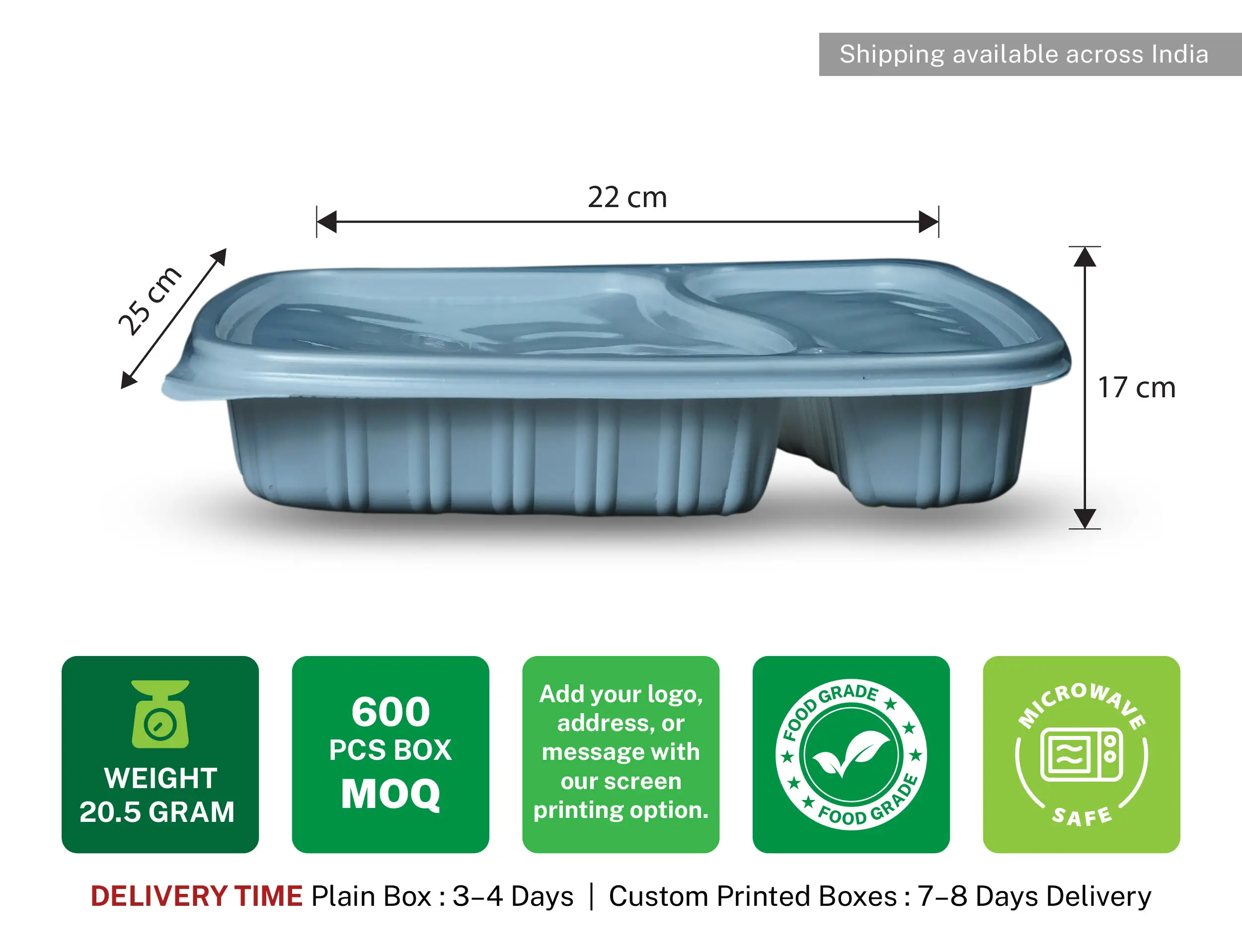 2cp Meal Tray with Lid - Pack of 600 Pieces - image 6