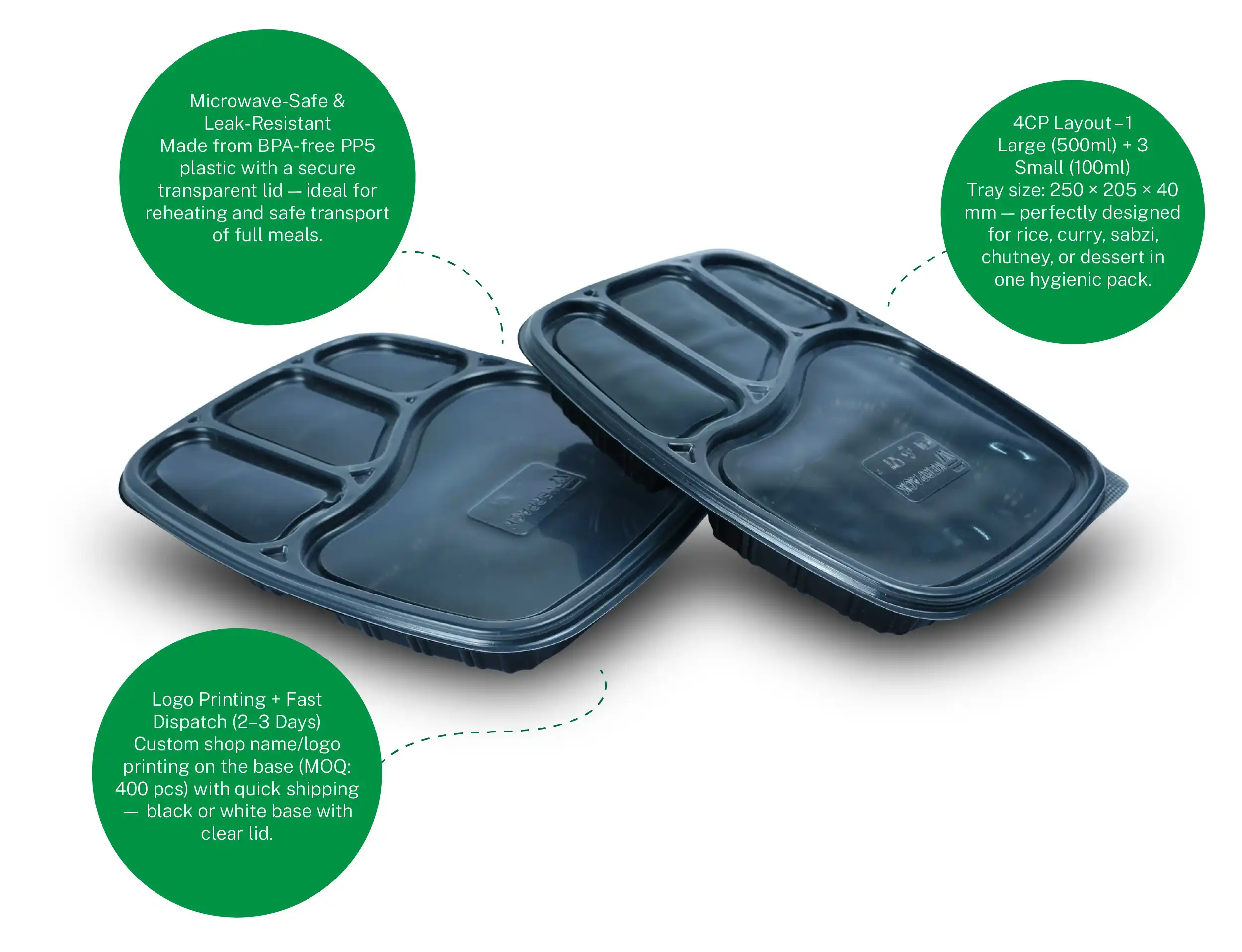 4cp Meal Tray with Lid - Pack of 400 Pieces - image 8