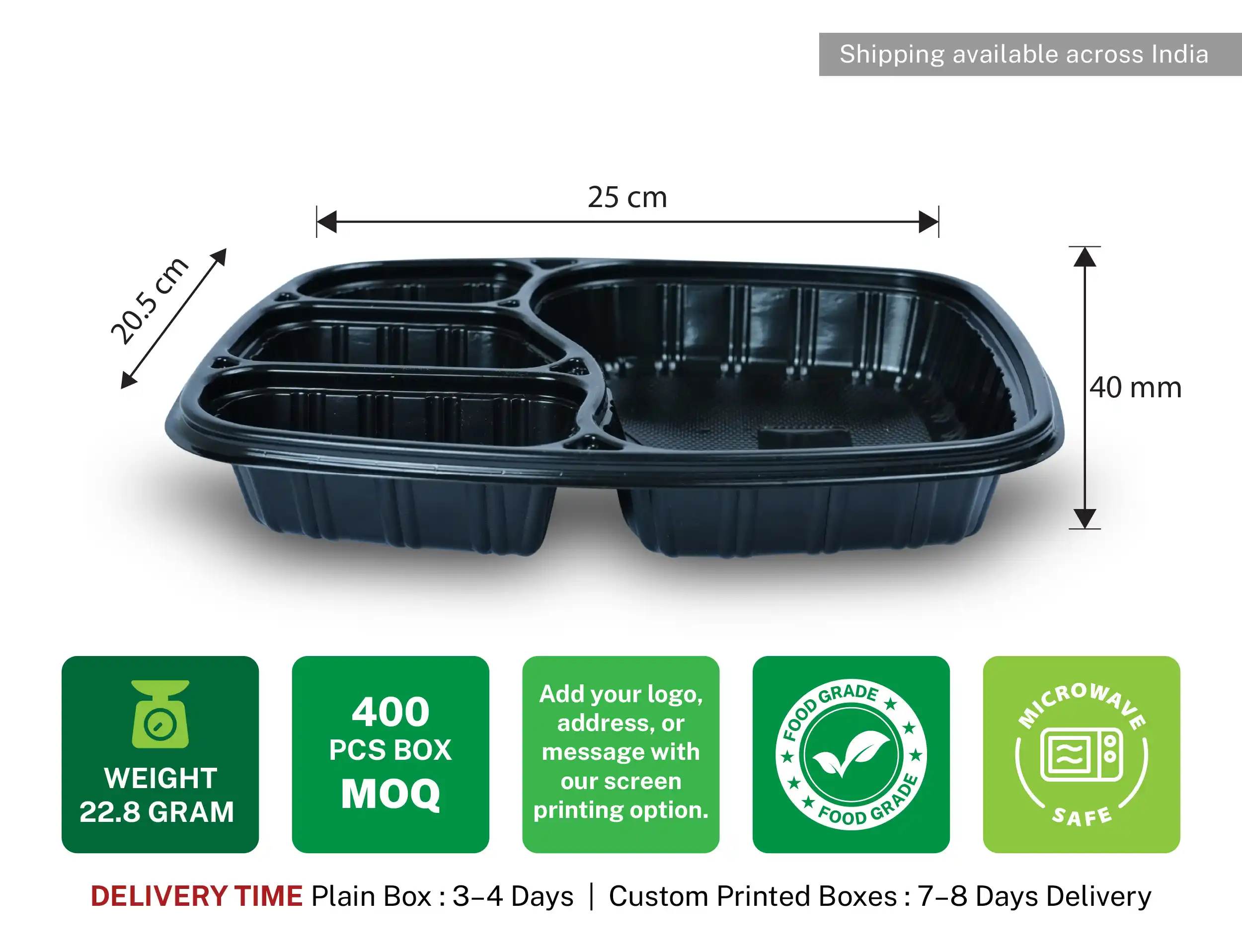 4cp Meal Tray with Lid - Pack of 400 Pieces - image 9