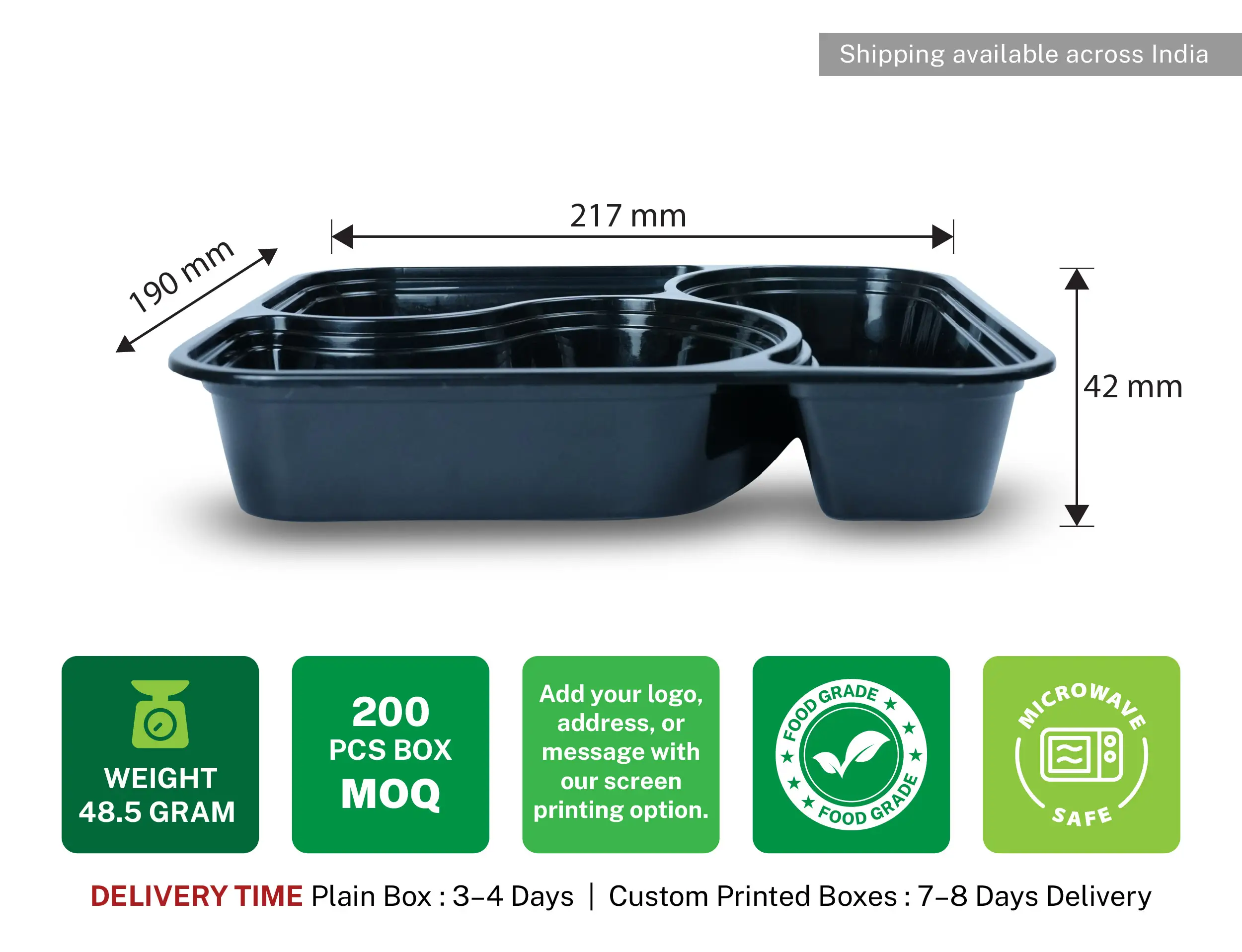 Plastic 3cp Round Thali Meal Tray With Lid - Pack of 200 Pieces - image 3