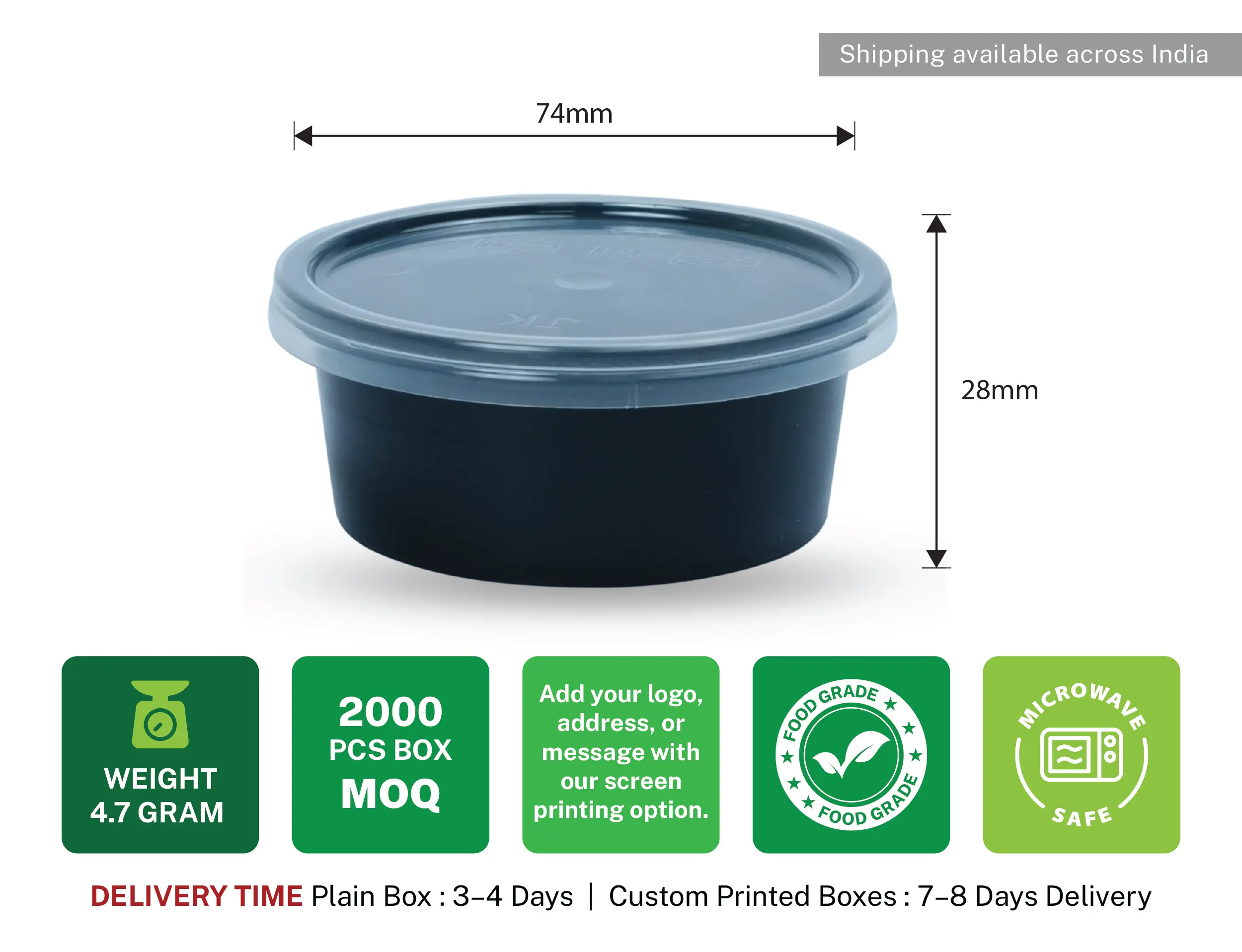 80ml Plastic food Container - Pack of 2000 Pieces - image 5