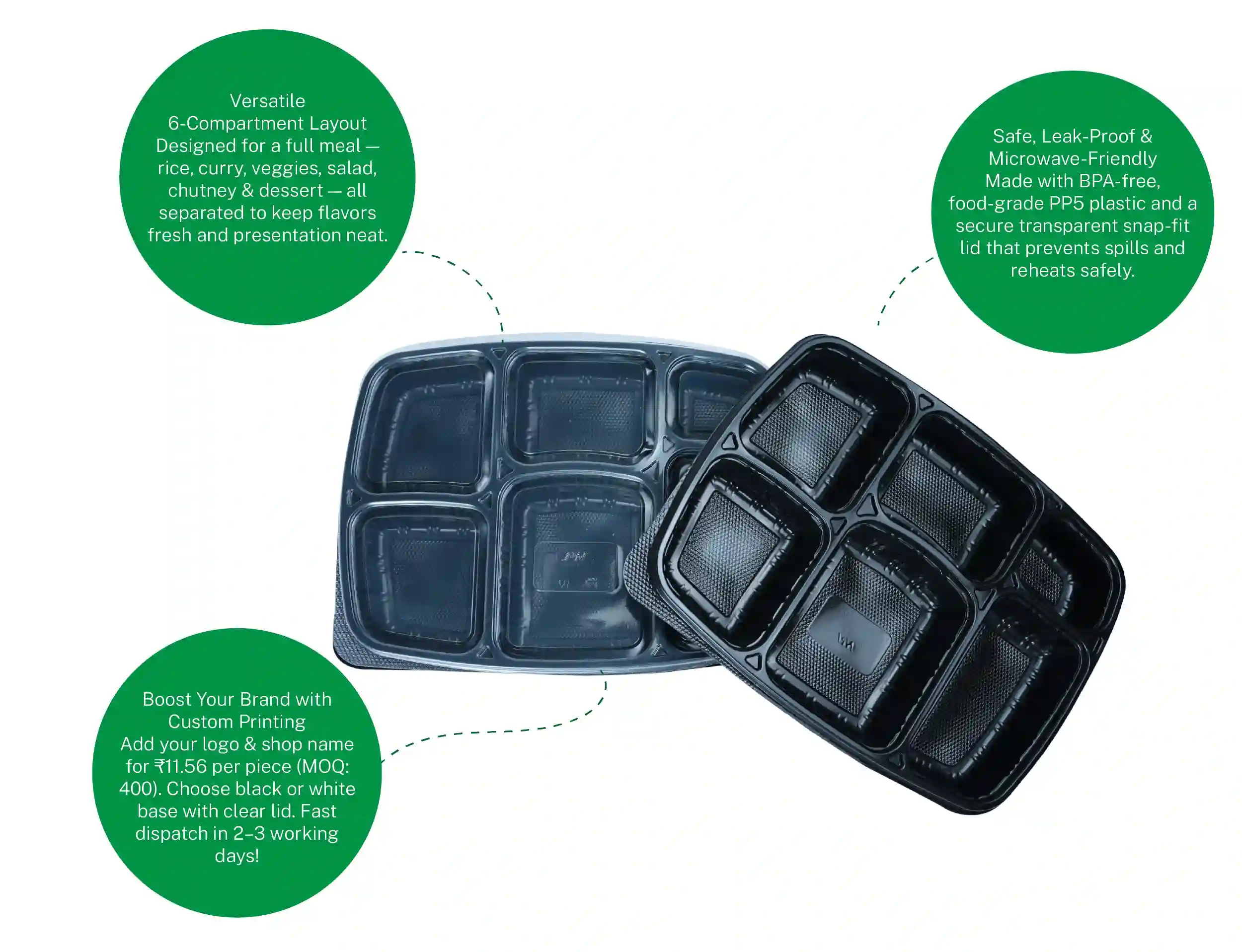 6cp Meal Tray with Lid - Pack of 400 Pieces - image 8