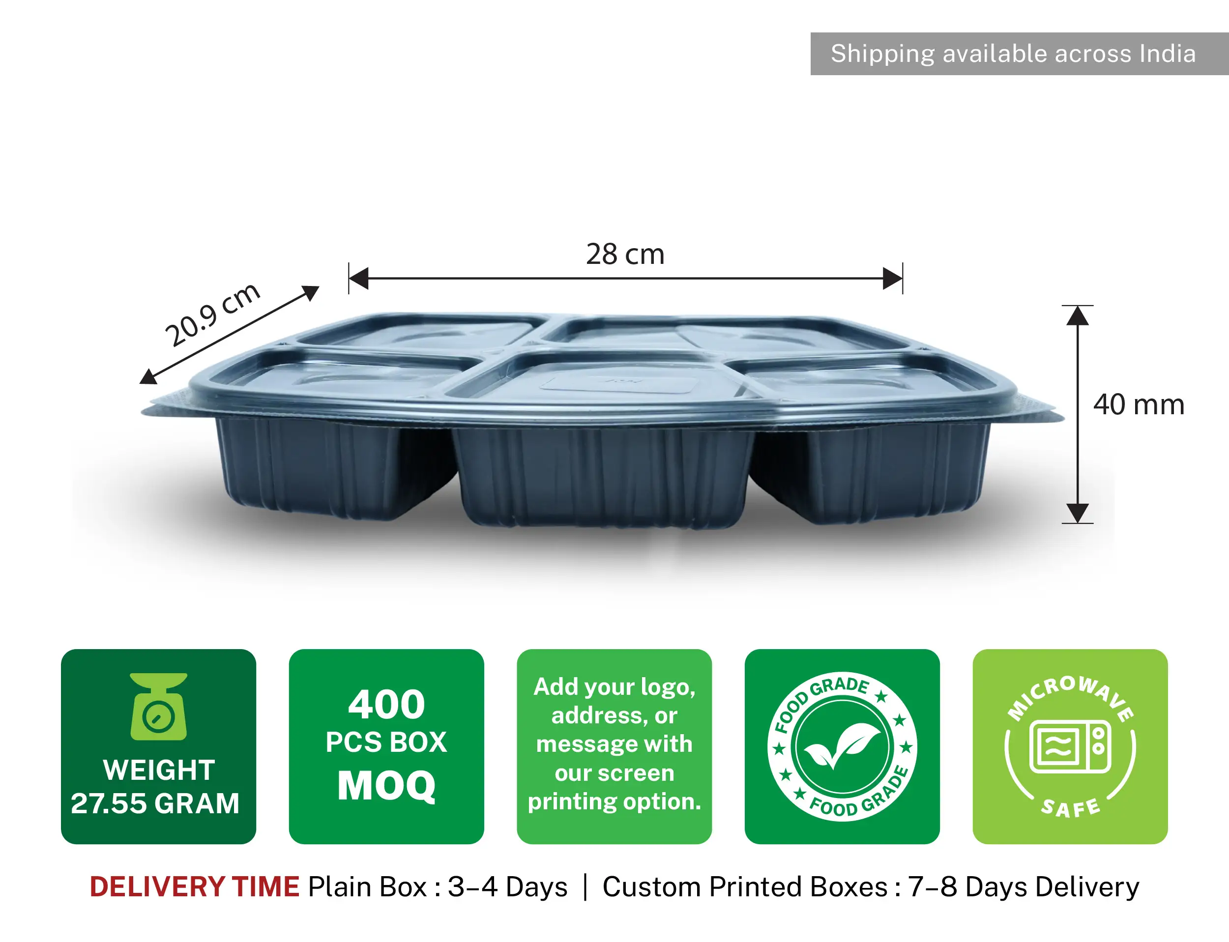 6cp Meal Tray with Lid - Pack of 400 Pieces - image 9