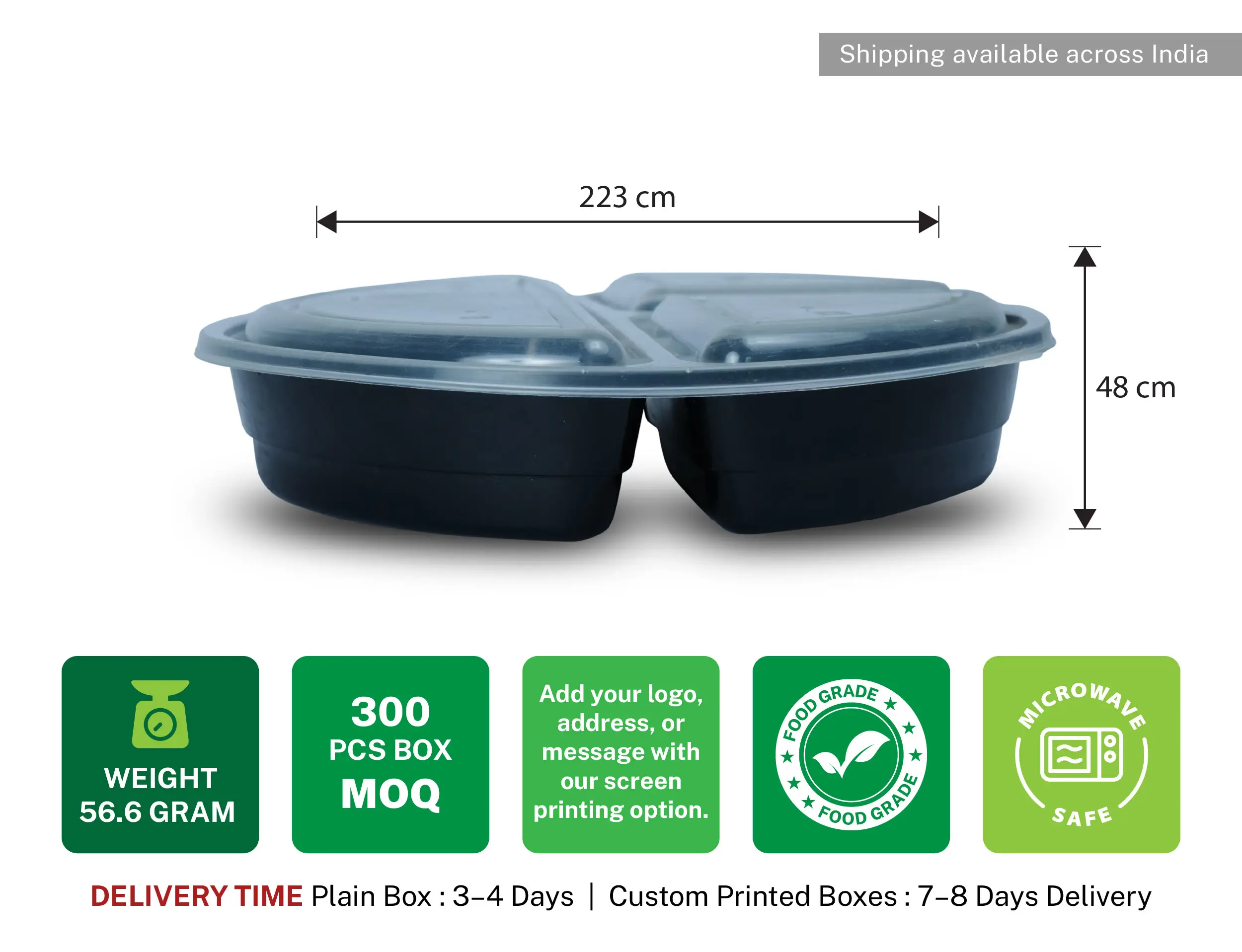 Plastic 3cp Round Meal Tray Dome with Lid 1000ml - Pack of 300 Pieces - image 6