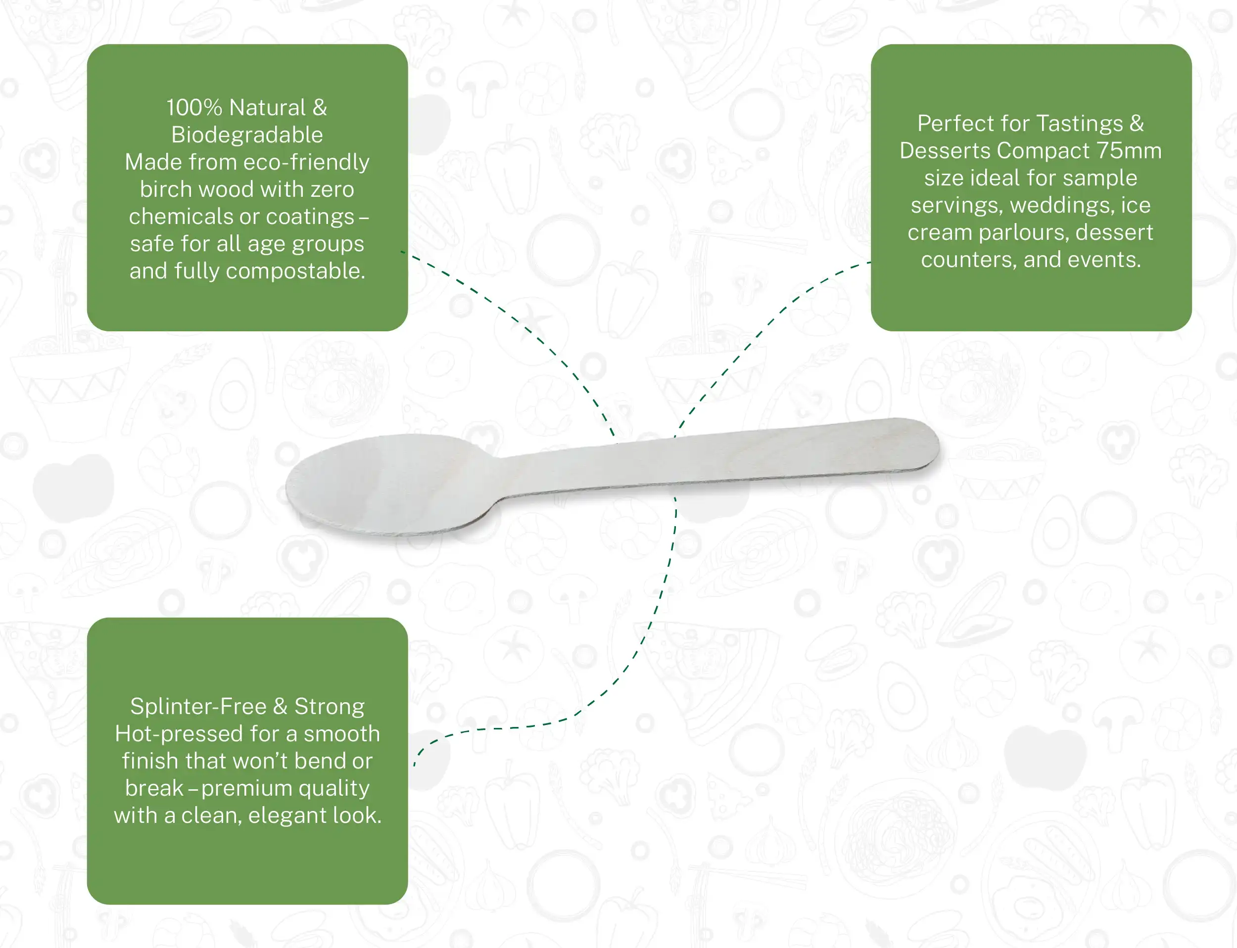75mm Mini Disposable Wooden Spoon - Pack of 20000 pieces - image 2
