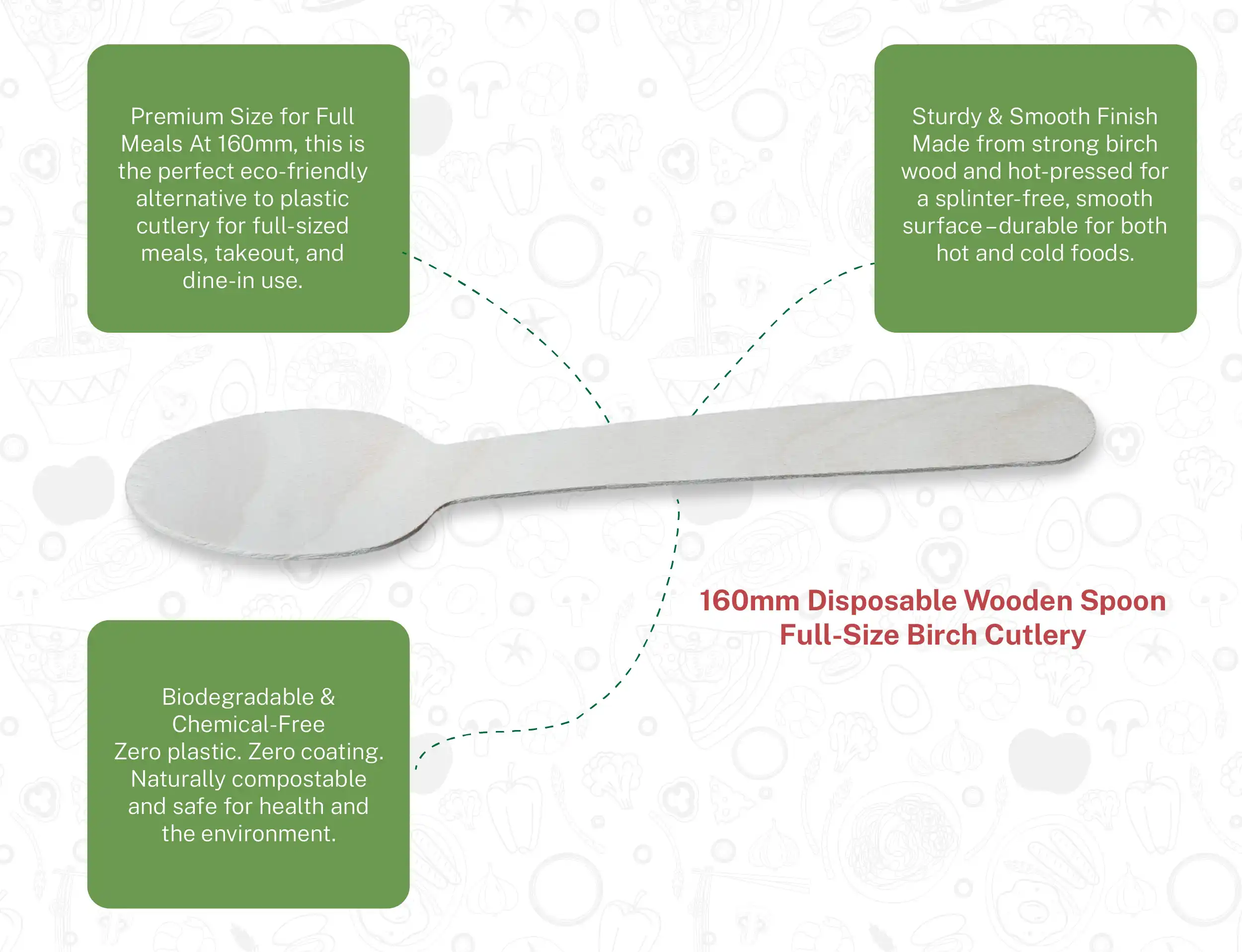 160mm Disposable Wooden Spoon - Pack of 10000 pieces - image 2