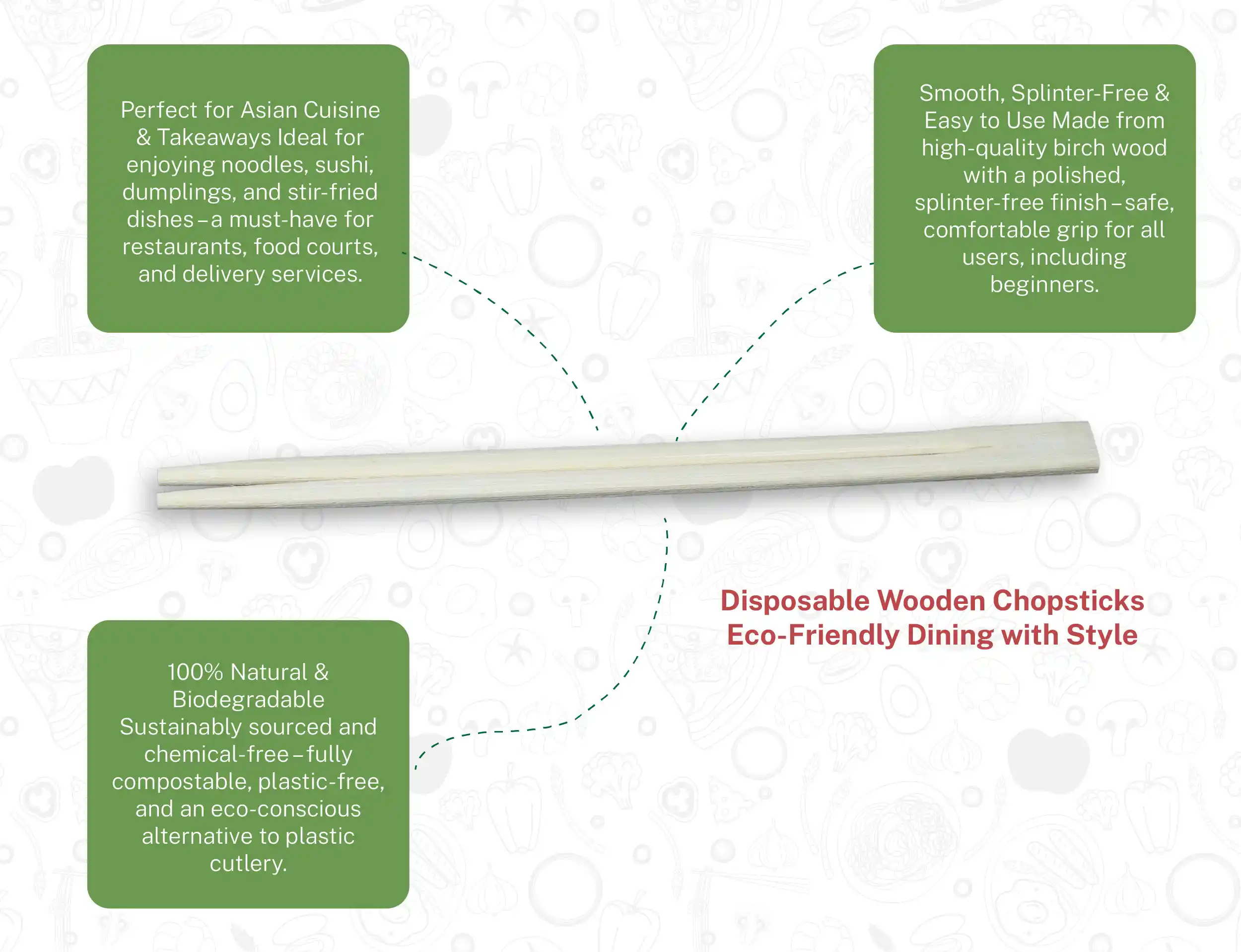 Disposable Wooden Chop Stick - Pack of 3000 Pieces - image 2