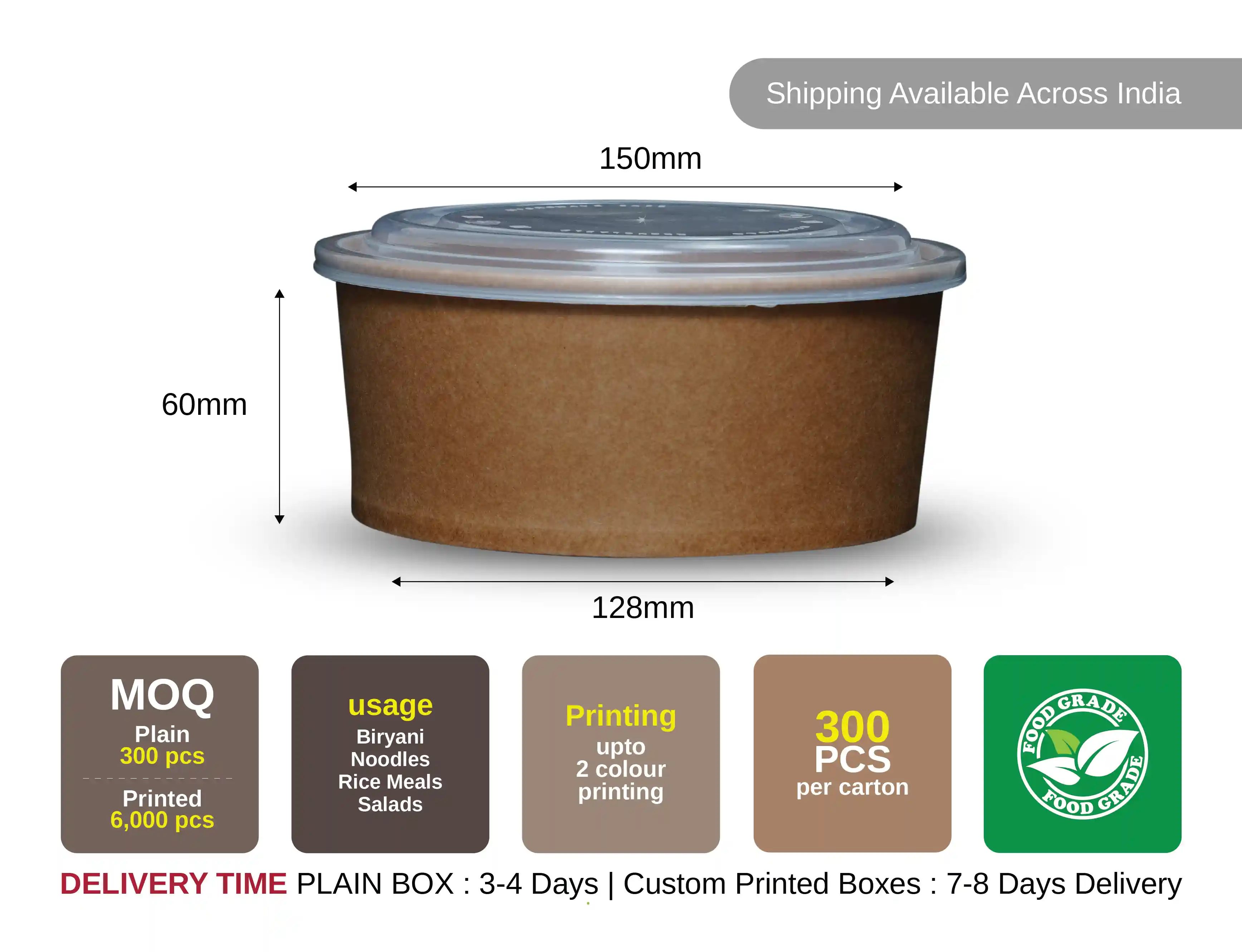750ml Kraft Paper Bowl With Lid - Pack of 300 Pieces - image 8