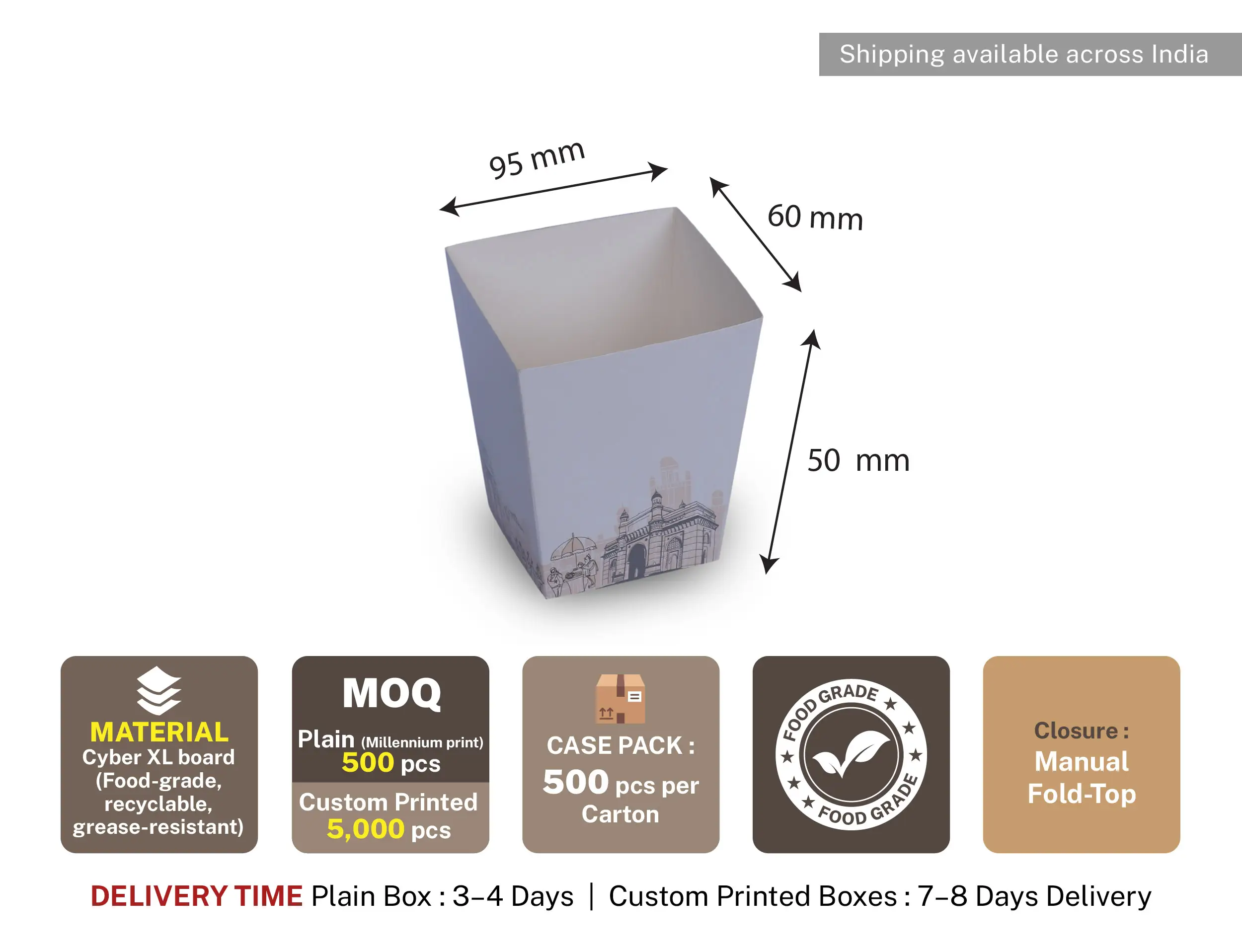 850ml Pop Corn Box - Pack of 500 Pieces - image 3