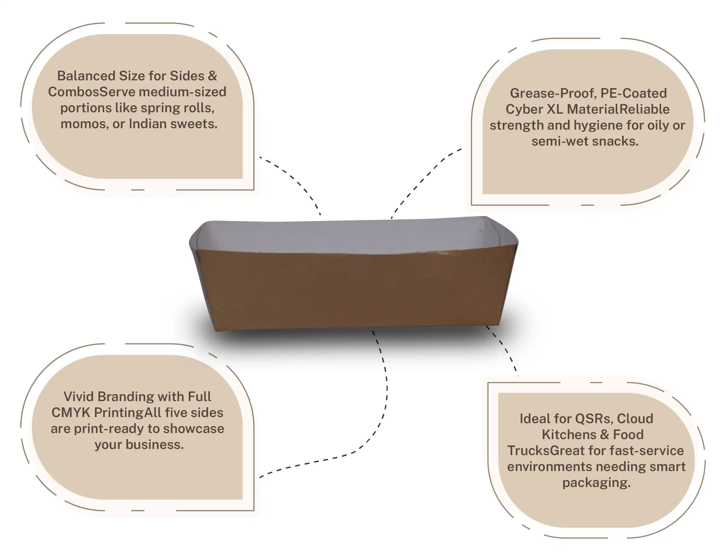 500ml Paper Boat Tray - Kraft - image 3