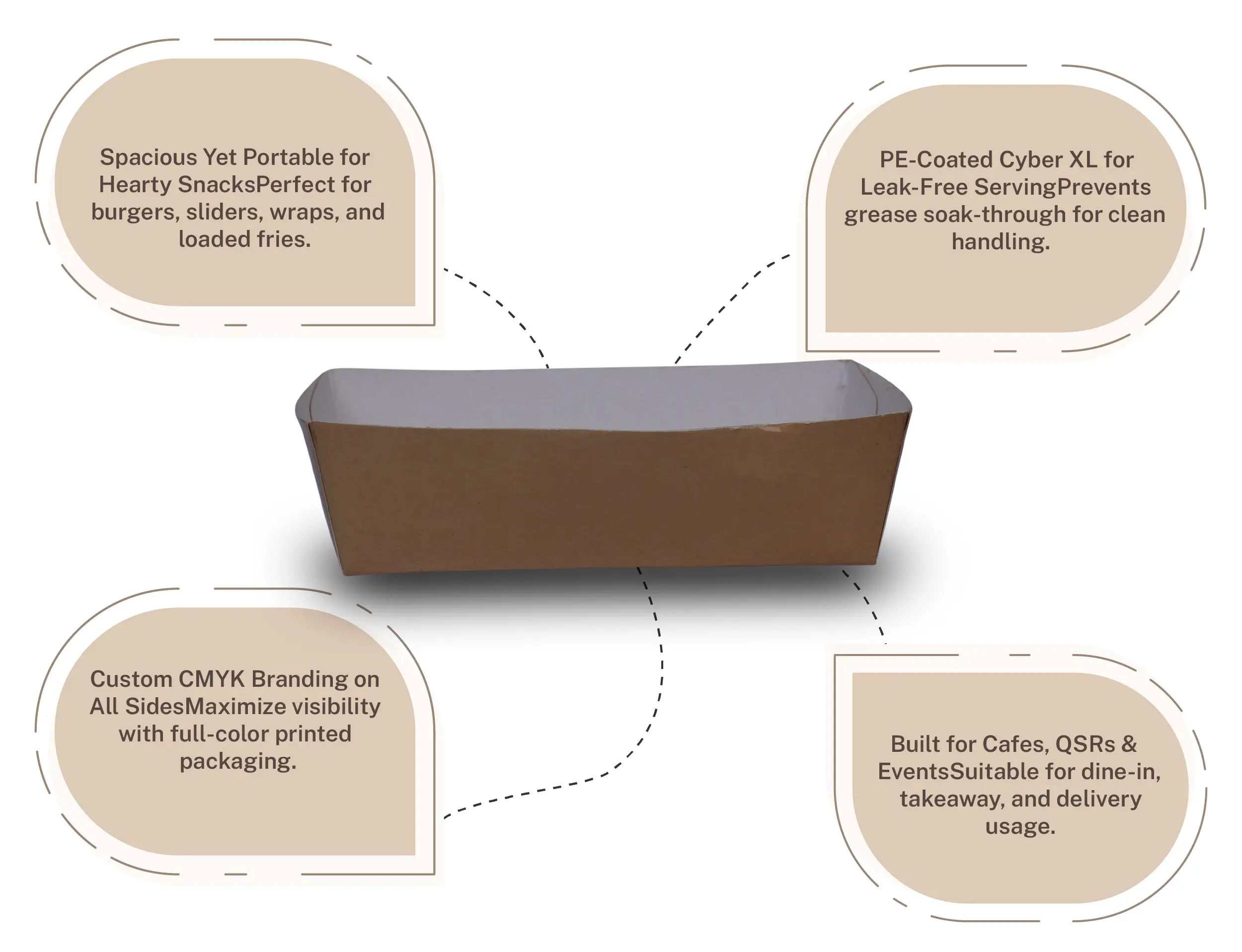 750ml Paper Boat Tray - Kraft - image 3