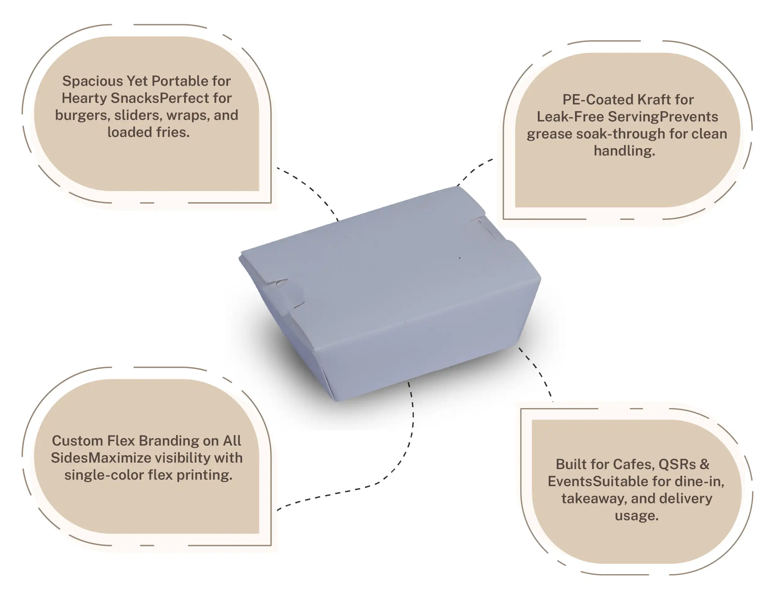 750ml white Paper Meal Box - Pack of 400 Pieces - image 3