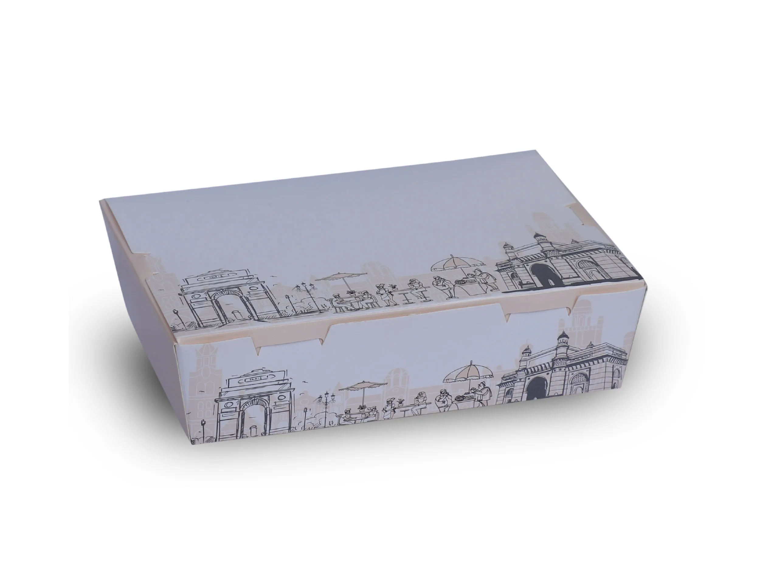 1250ml White Pape Meal Box - Pack of 400 Pieces - image 2