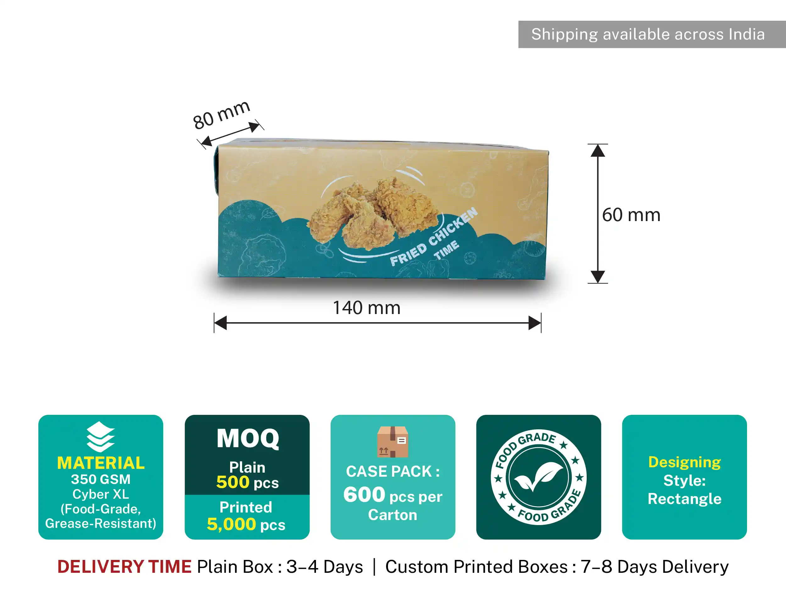 2 pieces fried chicken Box - (pack of 500 pcs) - image 4