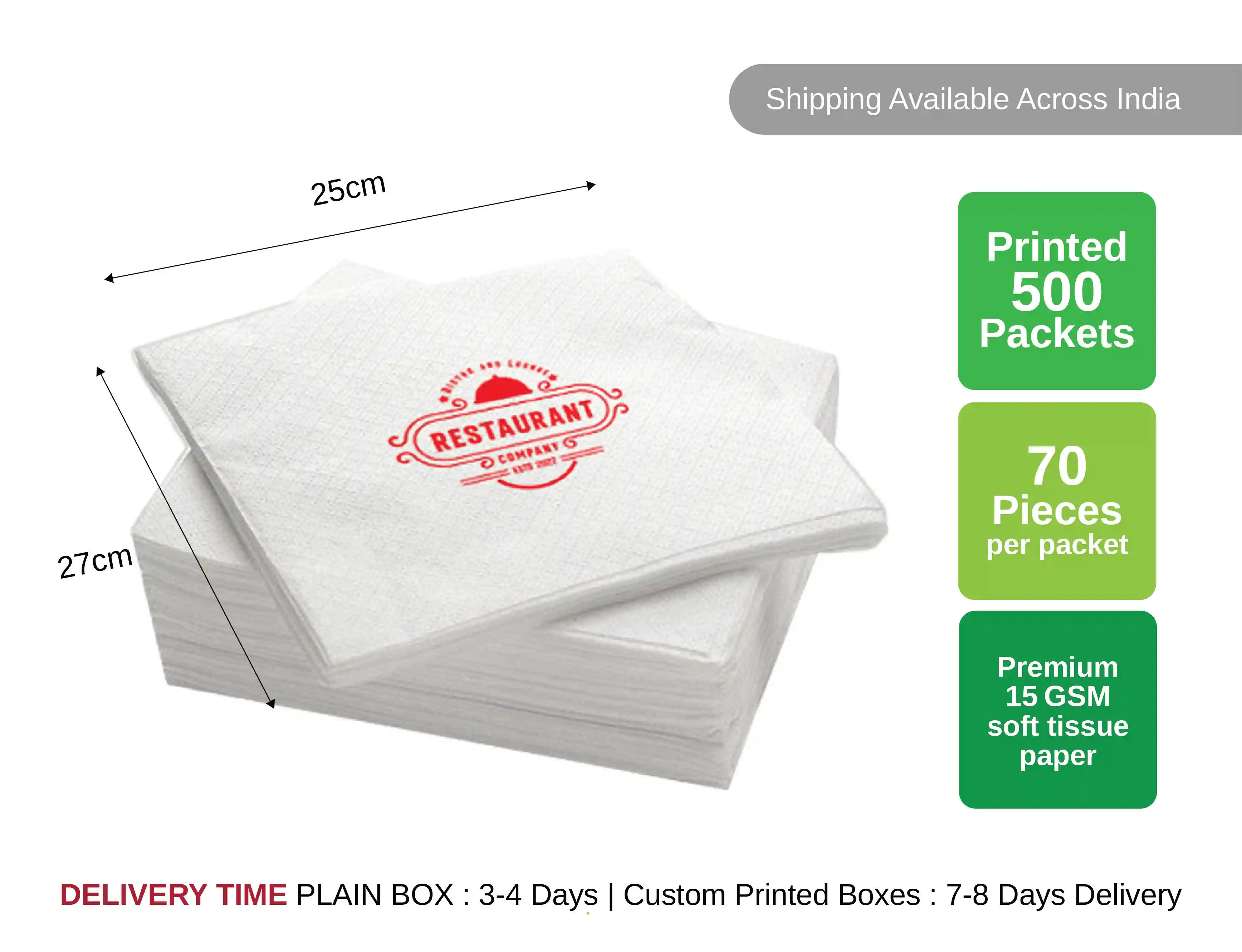 Custom printed tissue Paper - (pack of 500 packs) - image 3