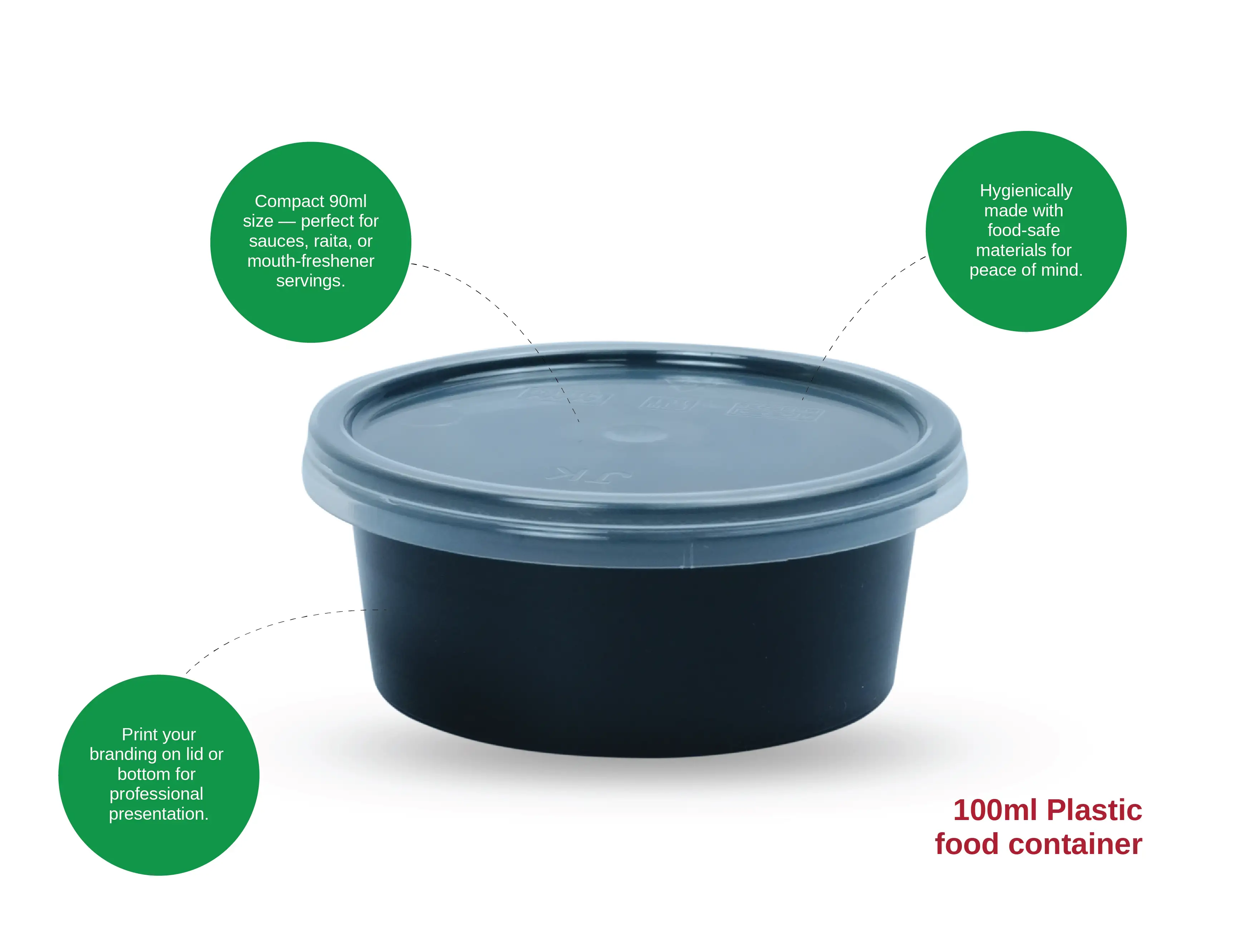 100ml Round Plastic Food Container Compact, Secure, and Reliable - image 2