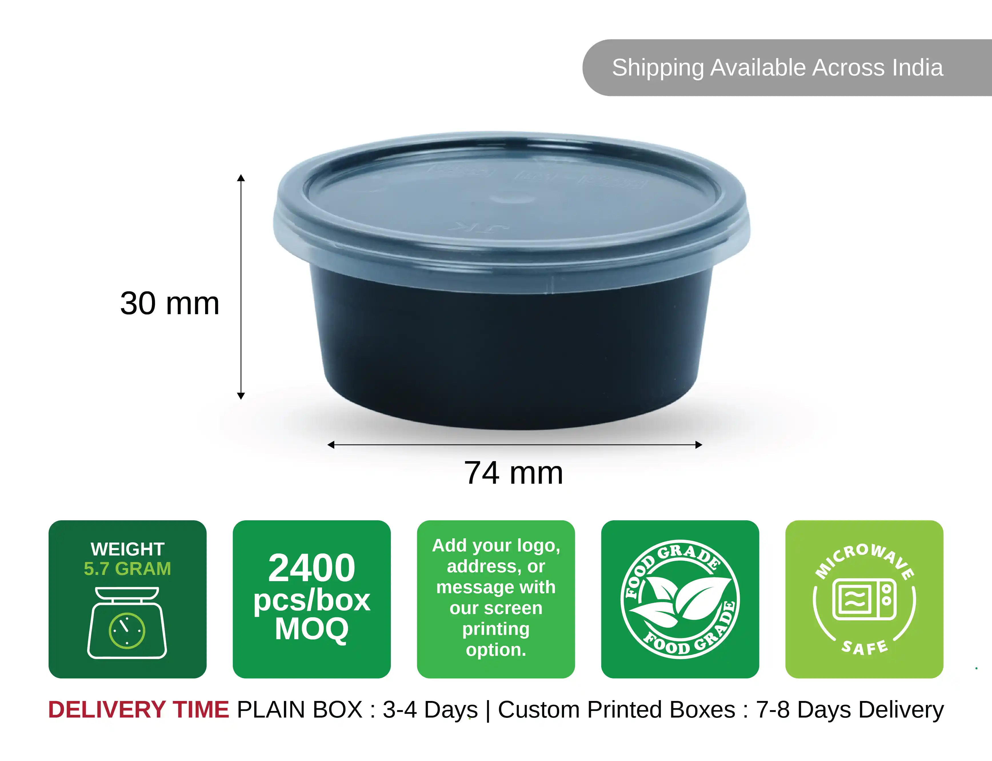 100ml Round Plastic Food Container Compact, Secure, and Reliable - image 3