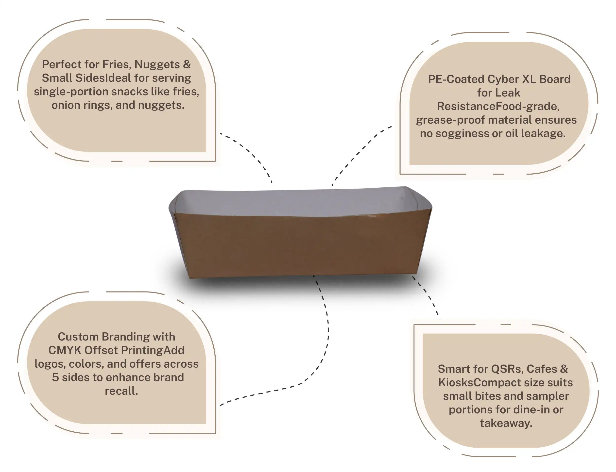 250ml kraft Paper Boat Tray - pack of 1000 pieces - image 3