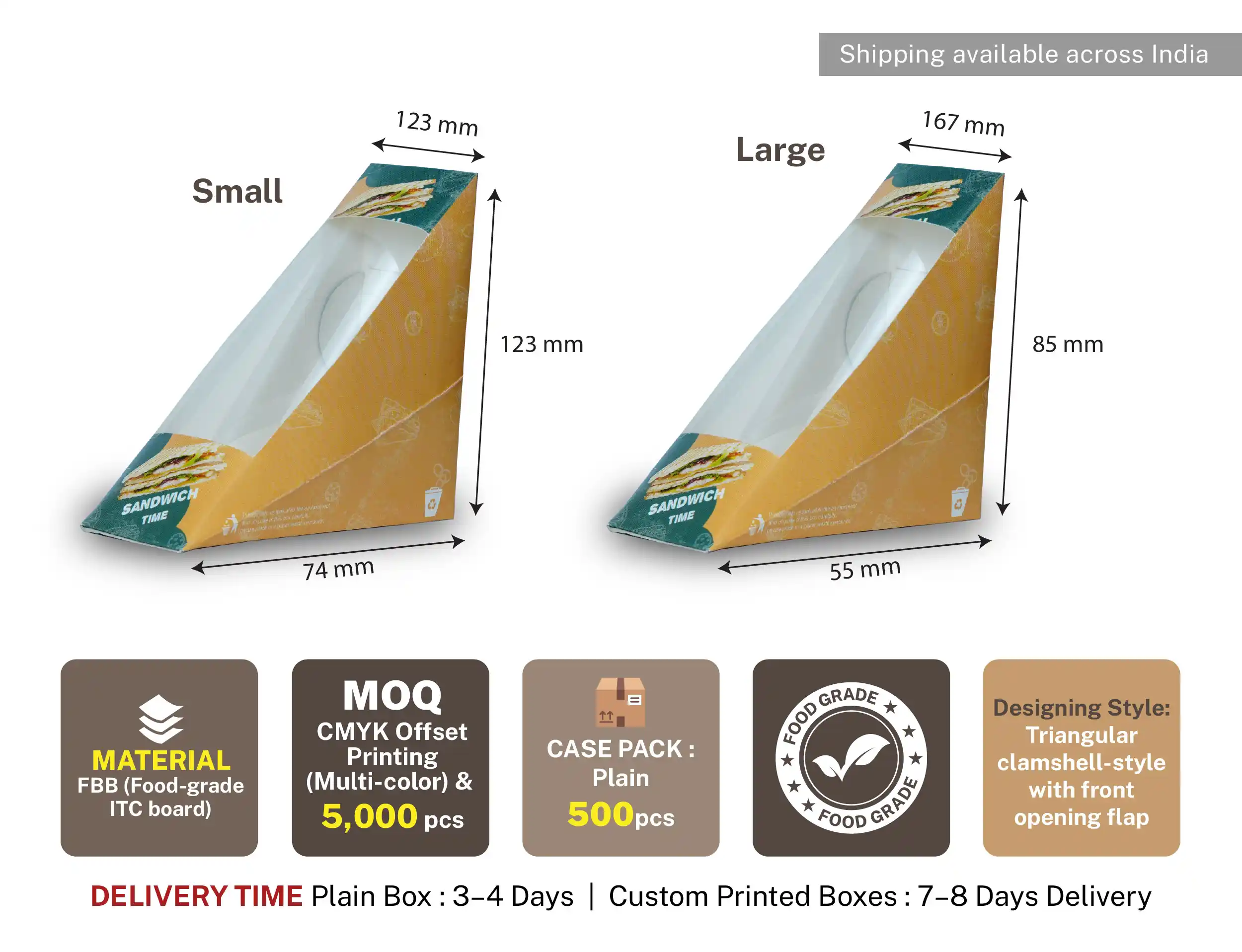Large Triangle Sandwich Packaging - pack of 400 pieces - image 4