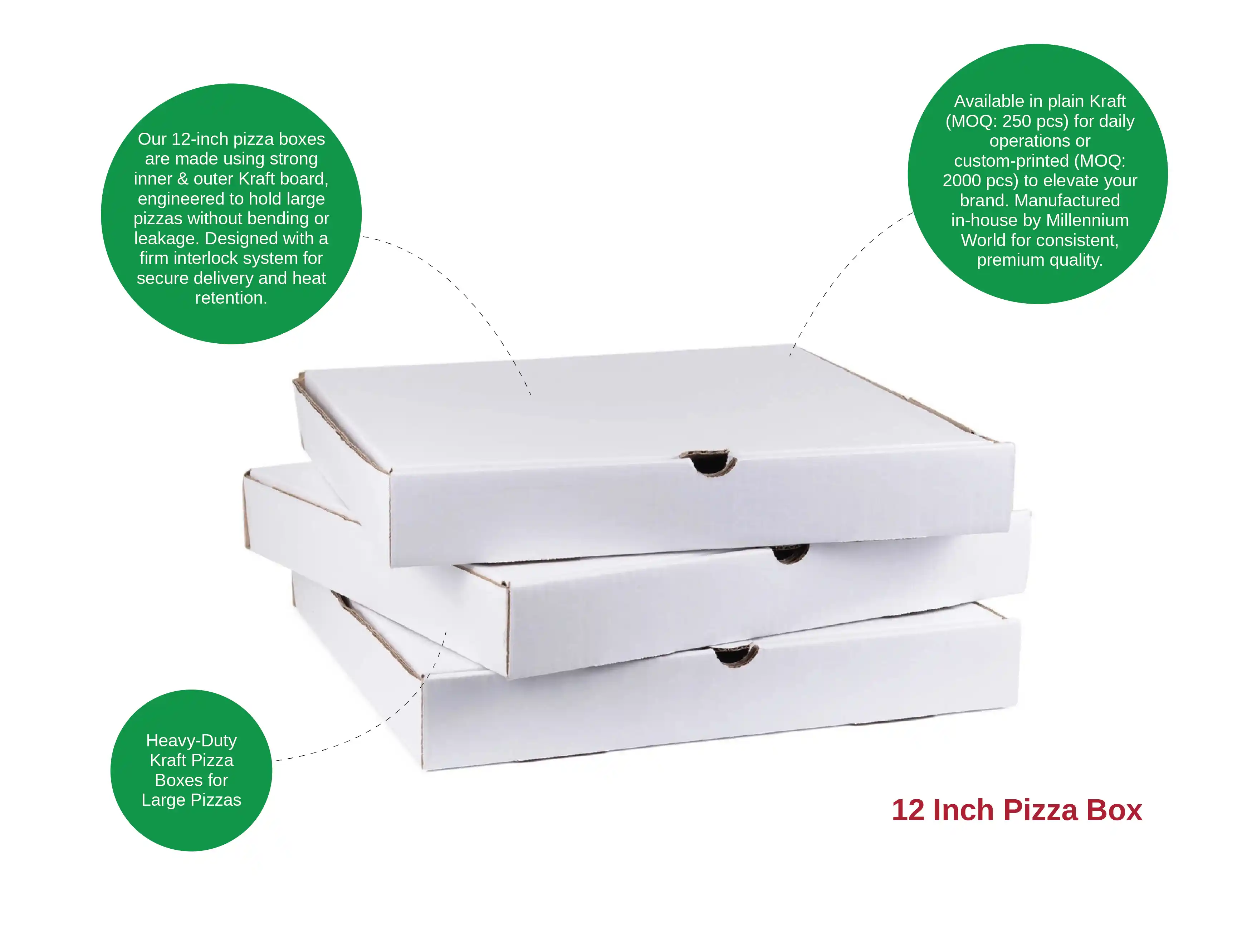 8 Inch Pizza Boxes - (pack of 250 Pieces) - image 2