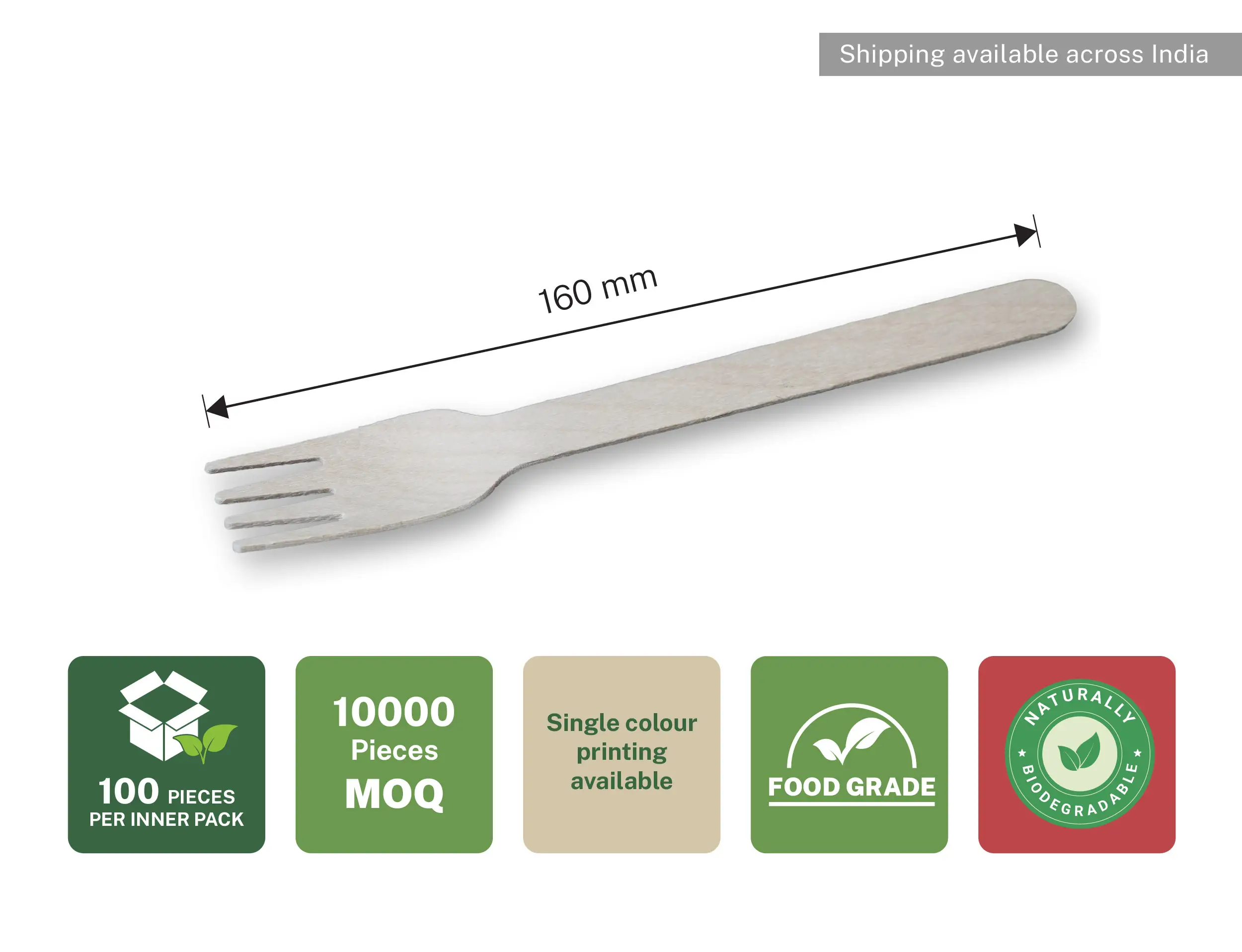 160mm Disposable Wooden Spork - pack of 10000 pieces - image 3