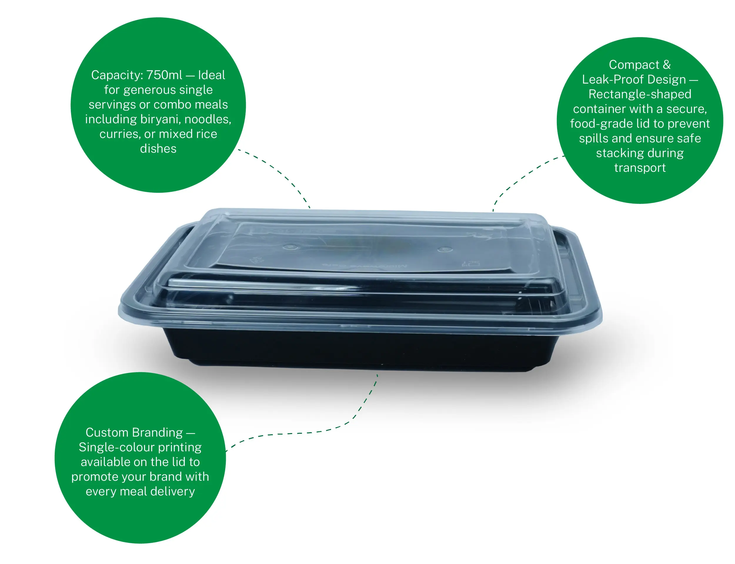 RE24 750ml Rectangle Plastic Container With Dome Lid - Pack of 600 Pieces - image 6