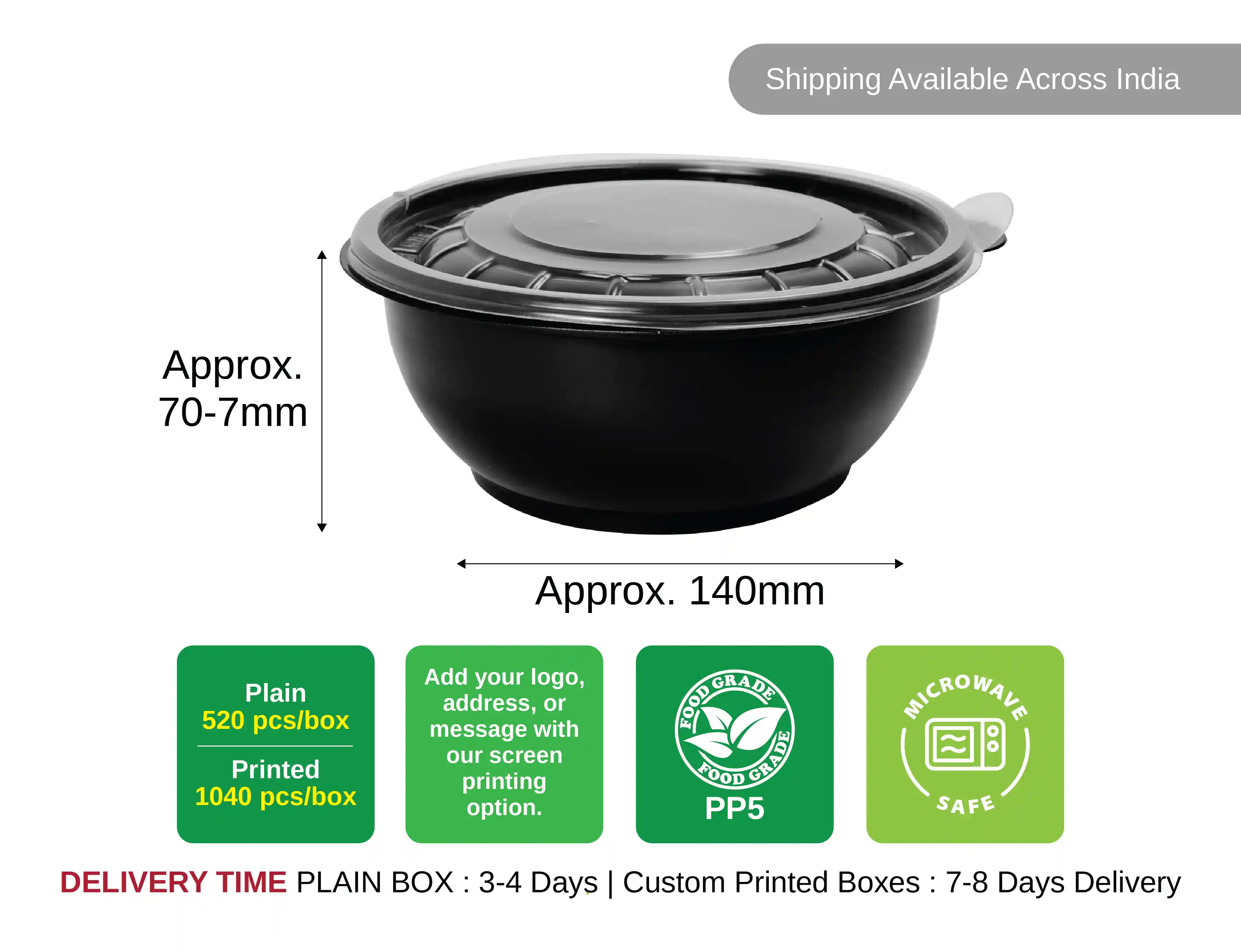 650ml Plastic Rice Bowl - (Pack of 300 pieces) - image 3