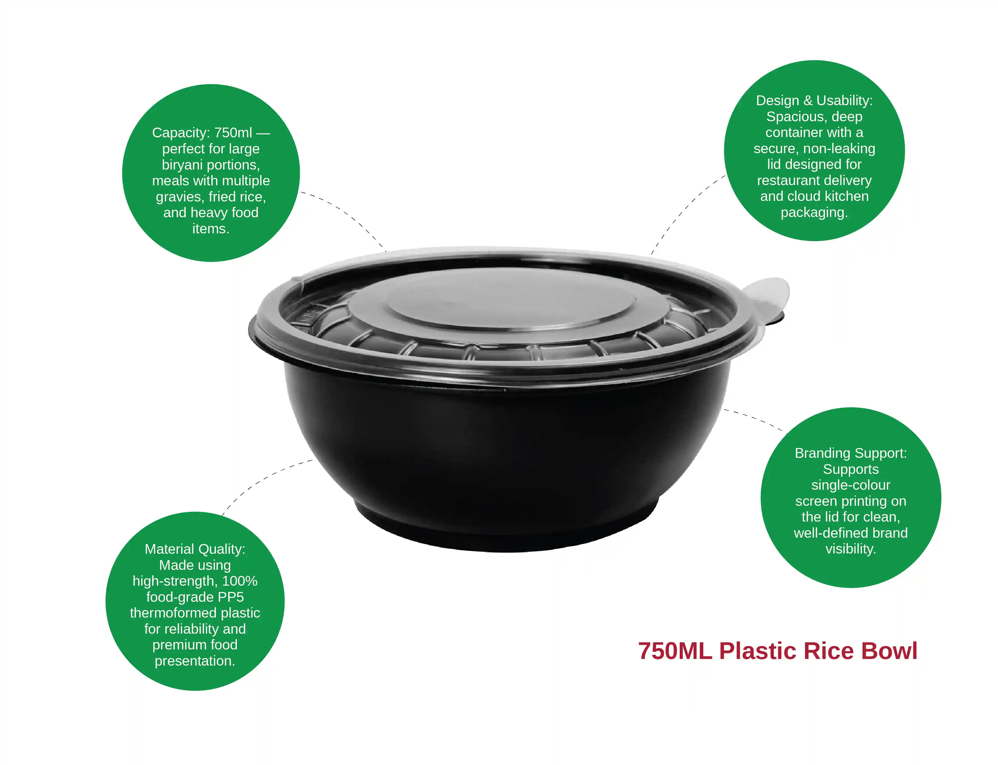 750ml Plastic Rice Bowl - (pack of 300 pieces) - image 2