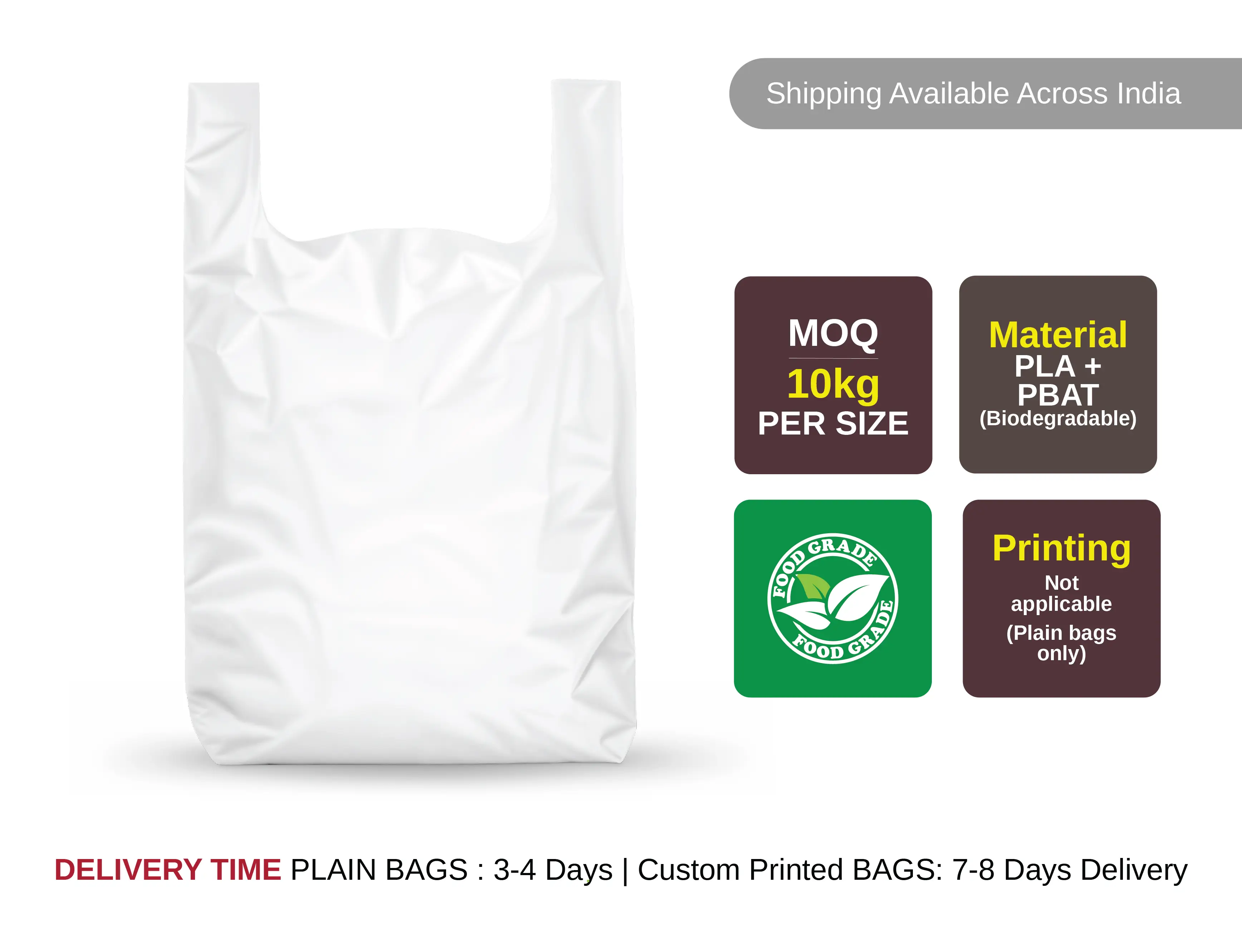 Bio Compostable Carry Bags Plain - image 4