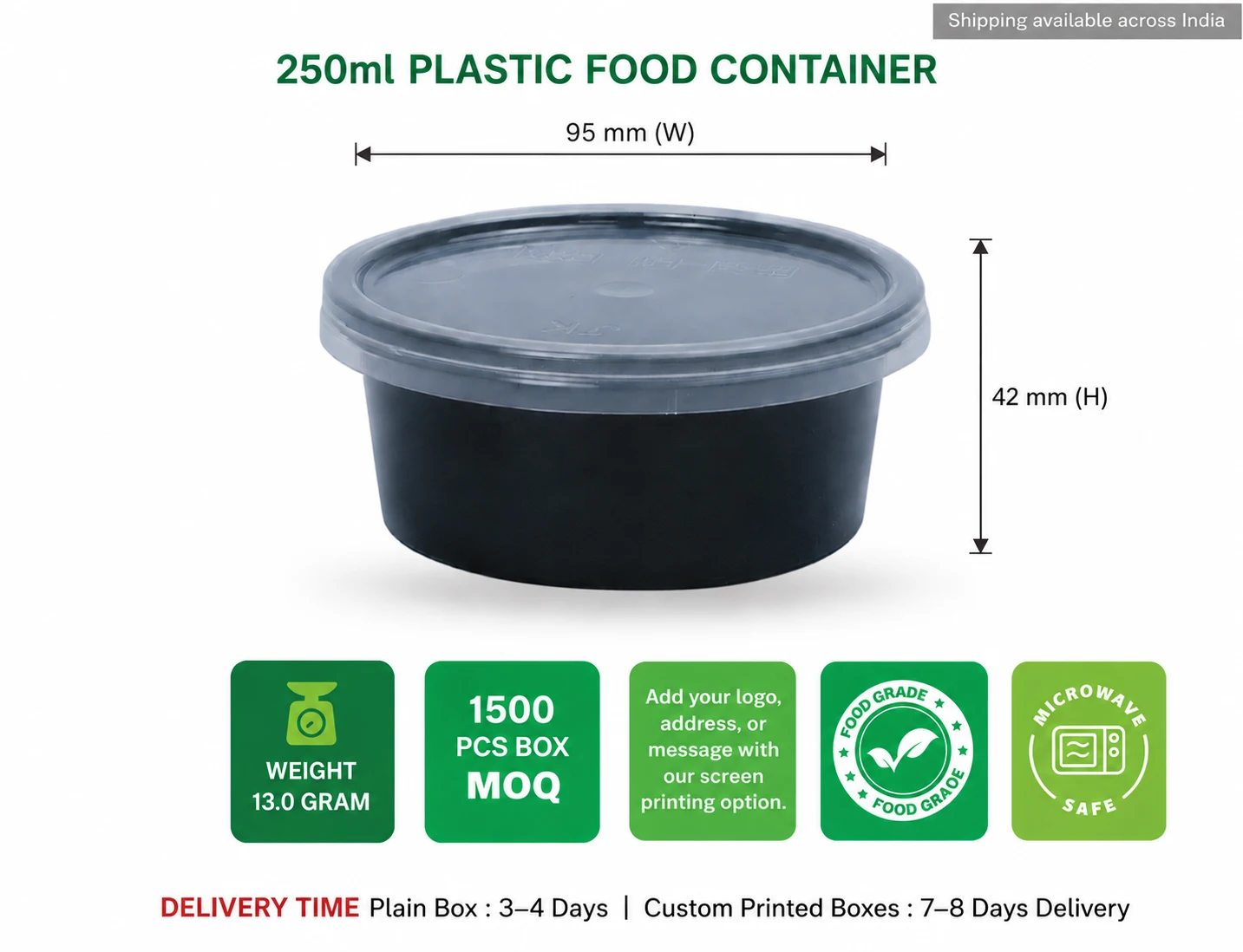 250ml Round plastic food container - pack of 600 pieces - image 5