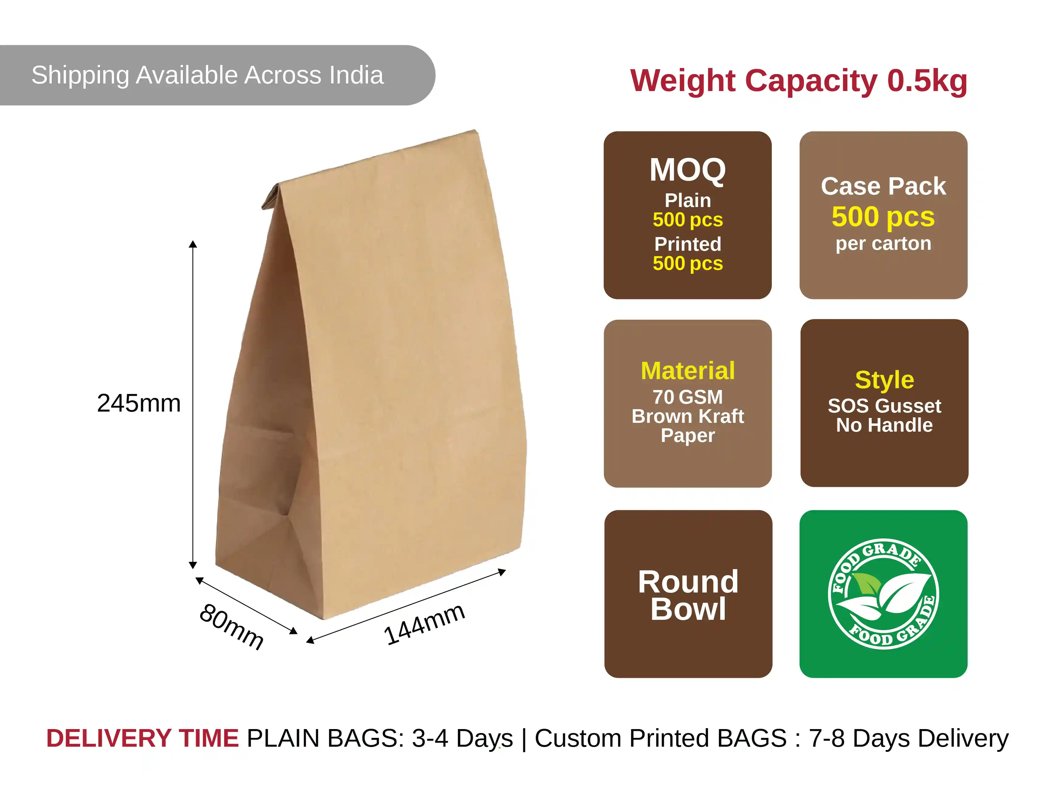 SOS 4 Paper Bag Without Handle - Small Size Pack of 1200 Pieces - image 4