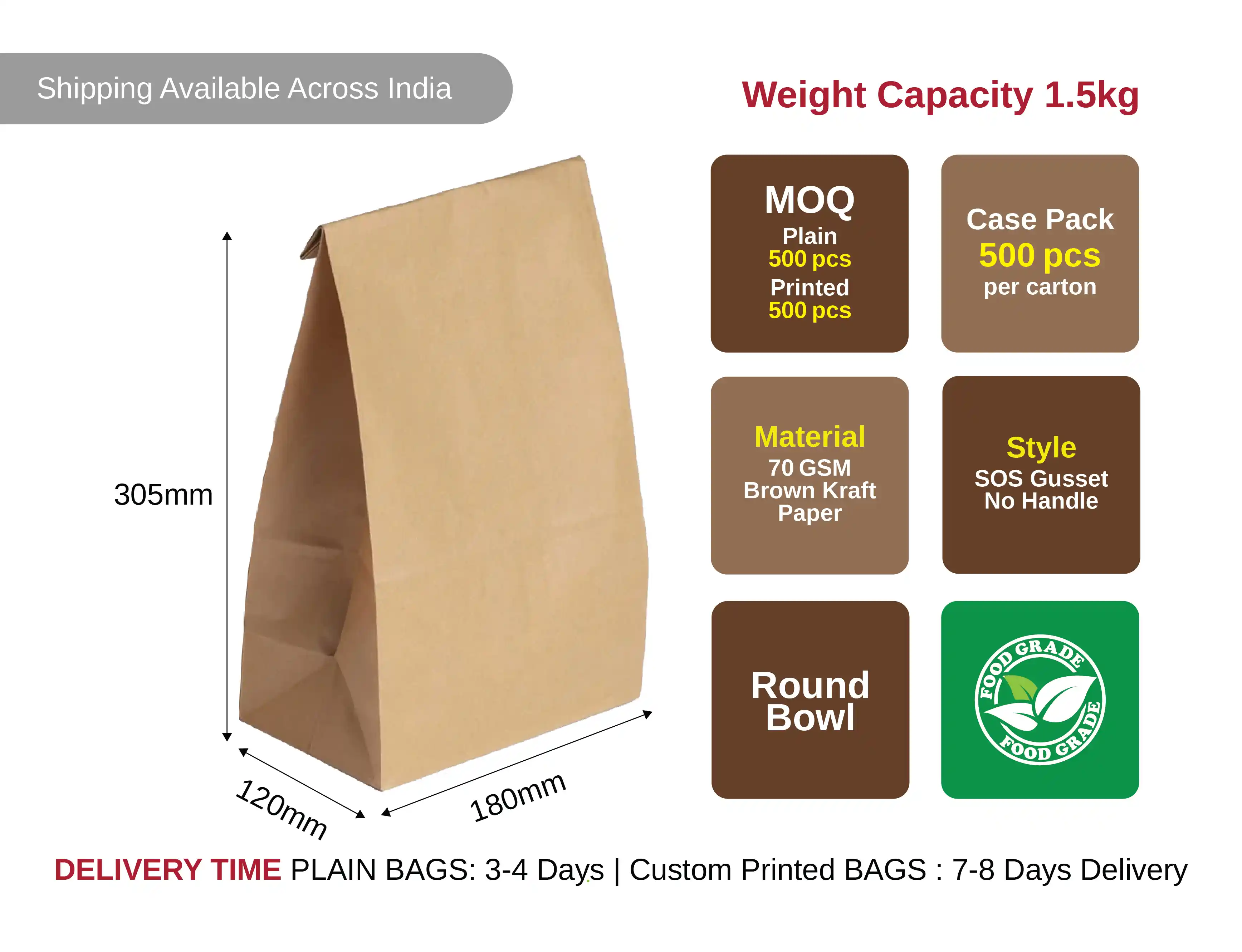 SOS 12 Paper Bag Without Handle – Big Size (pack of 1200 pcs) - image 4