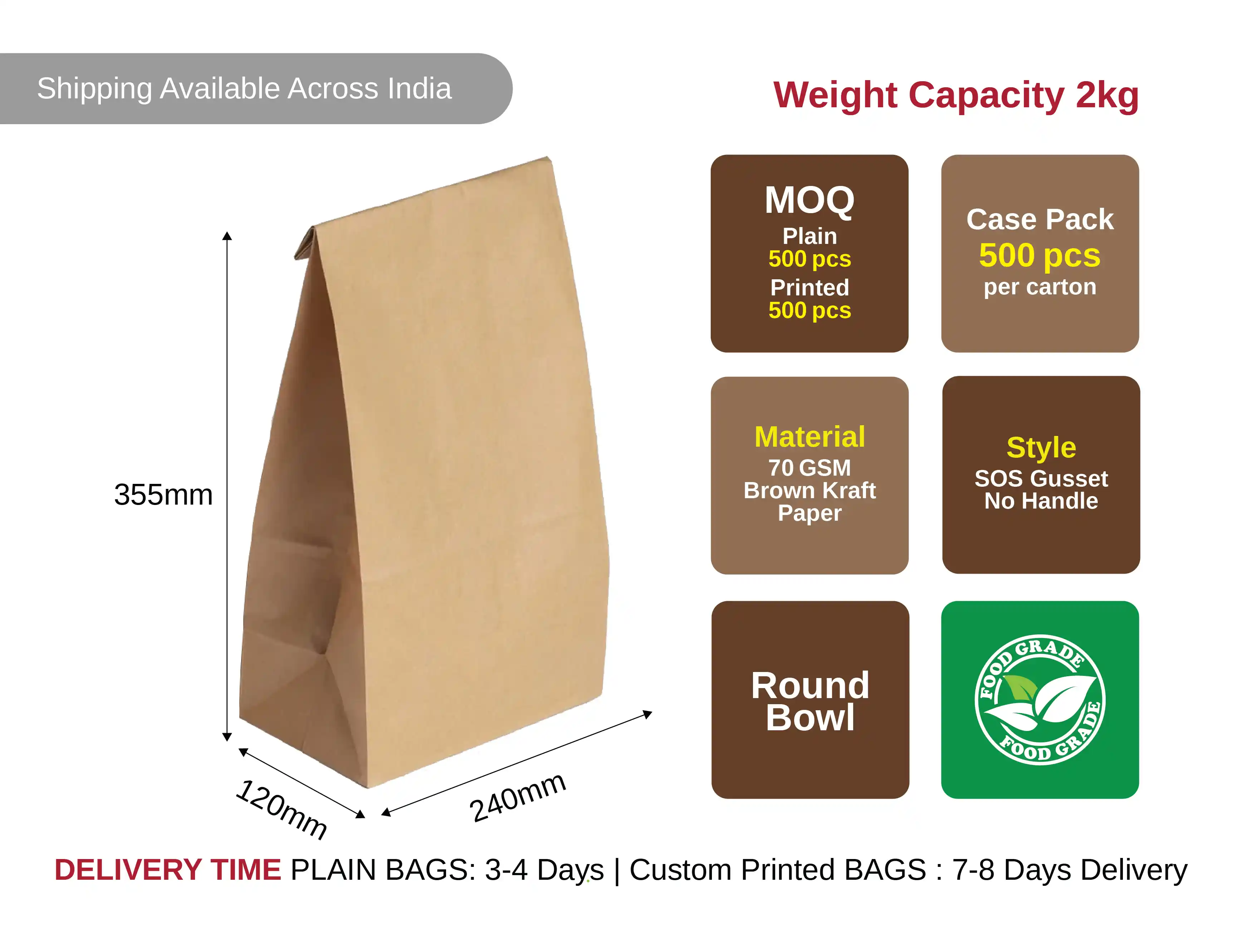 SOS C Paper Bag Without Handle – Big Size (pack of 1200 pcs) - image 4