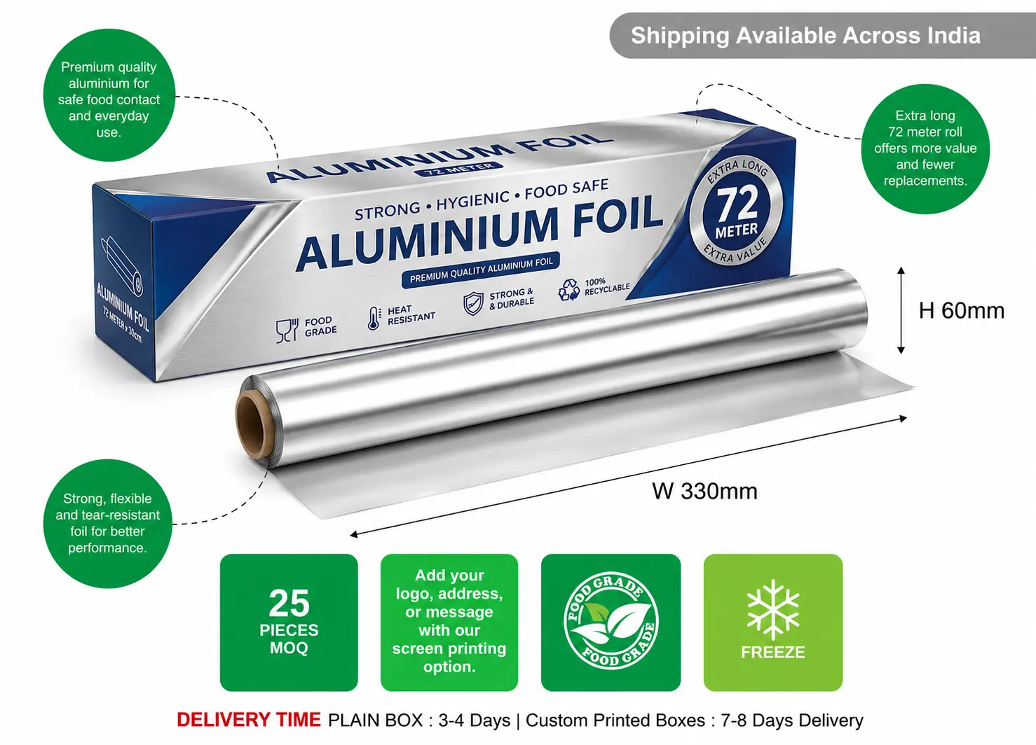 72 meter Aluminium Foil Roll - (pack of 25 pcs) - image 3