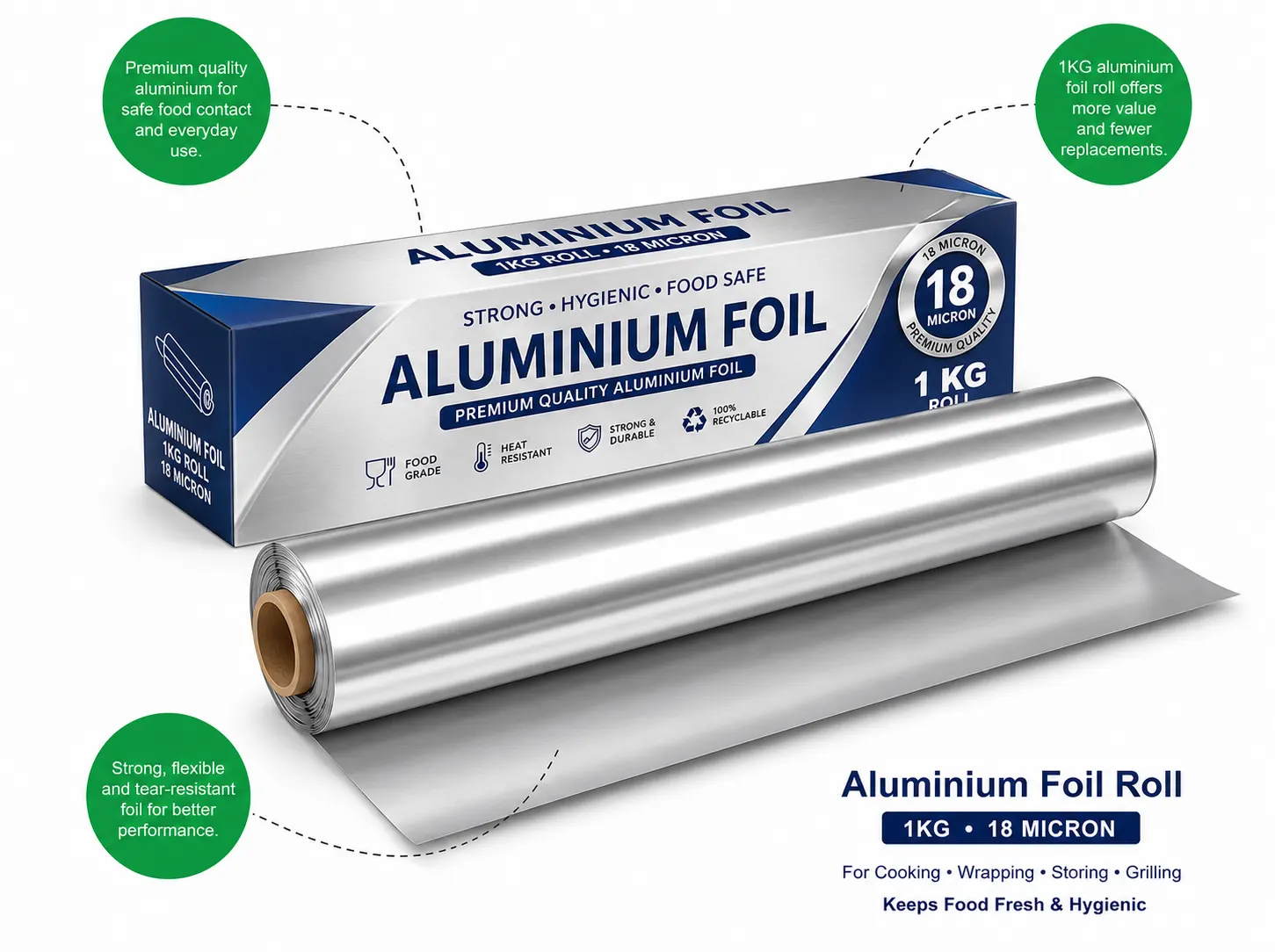 1 kg Aluminium Foil Roll - (pack of 25 pcs) - image 2