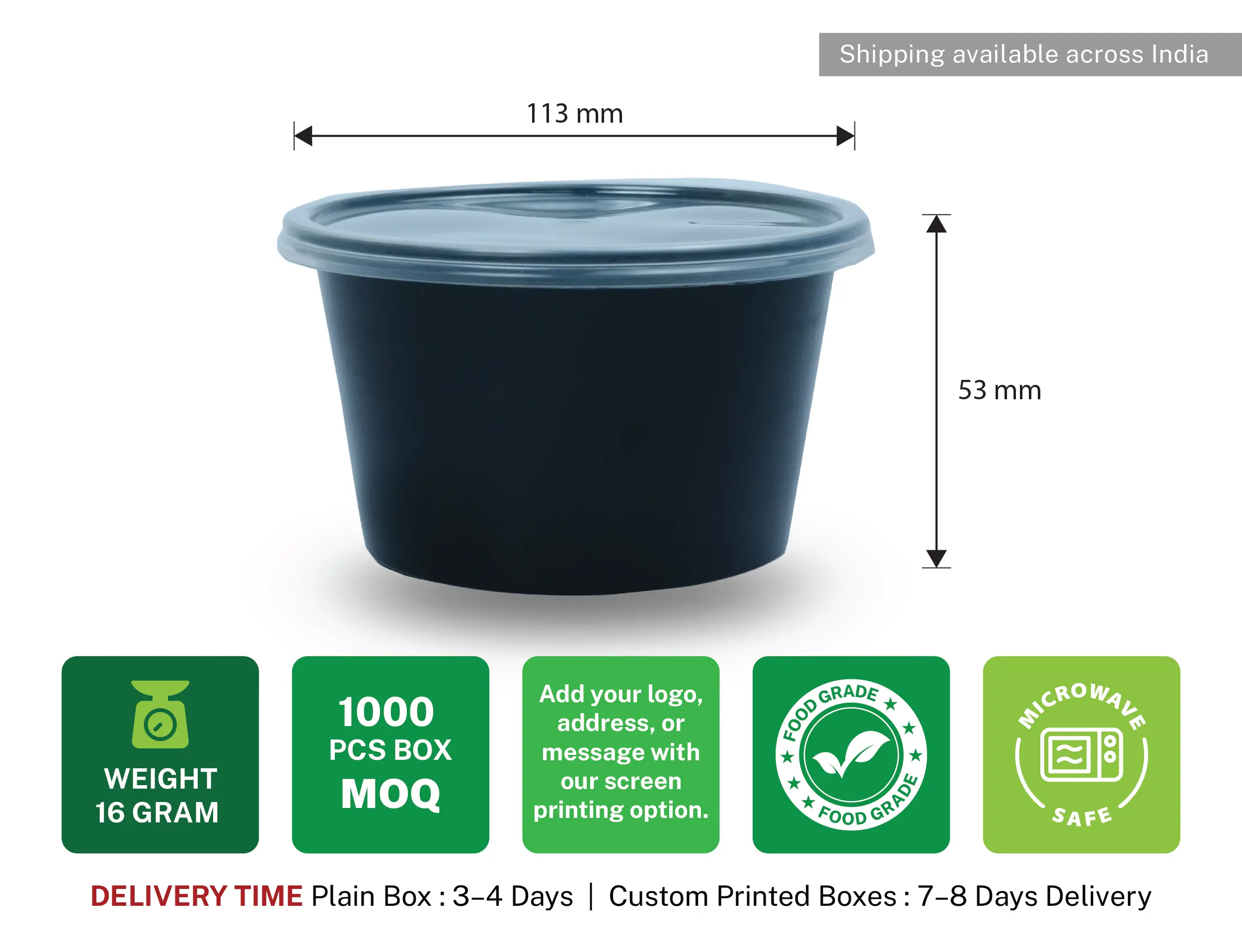 300 Round plastic food container - image 7