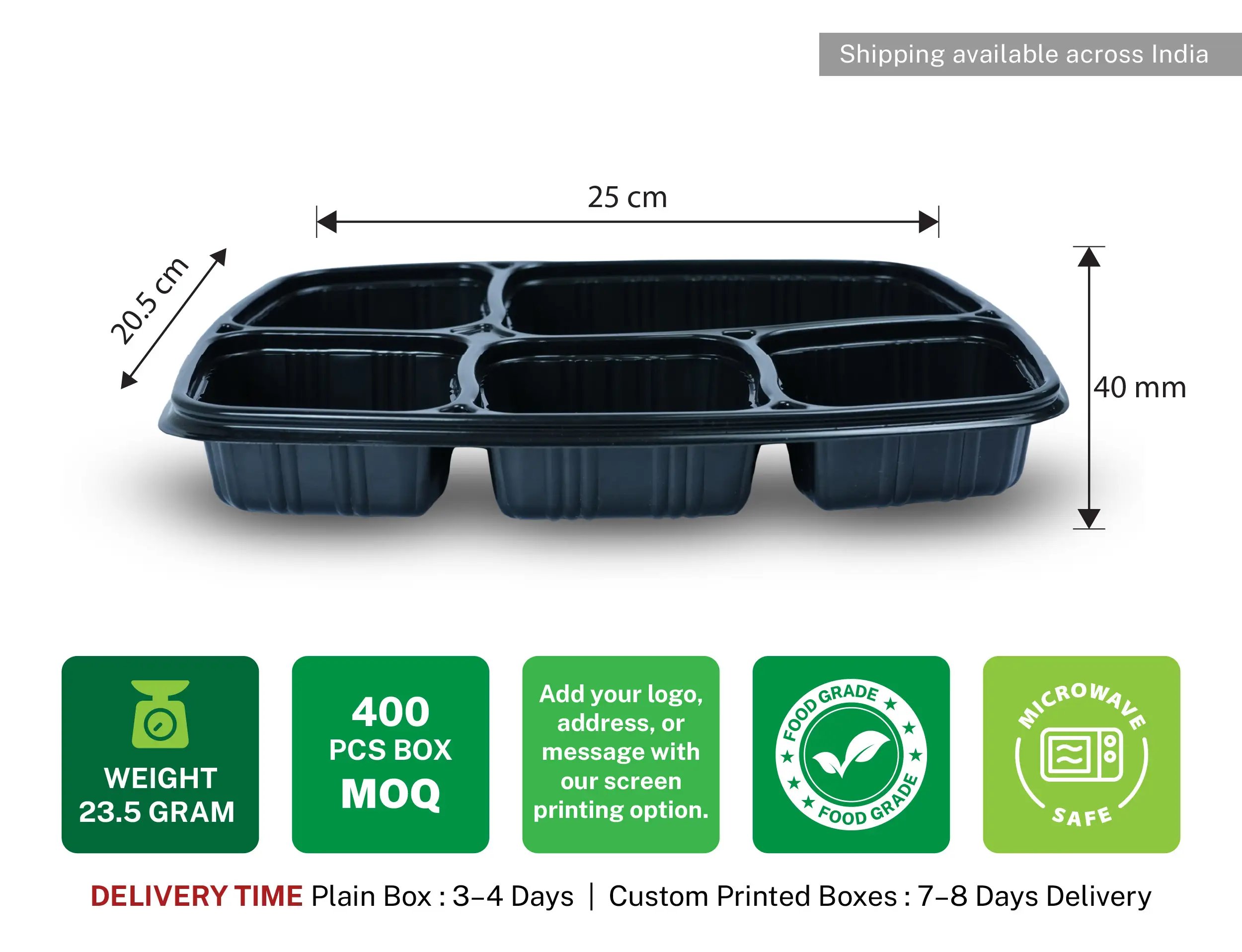 5cp Meal Tray With lid - Pack of 400 Pieces - image 5