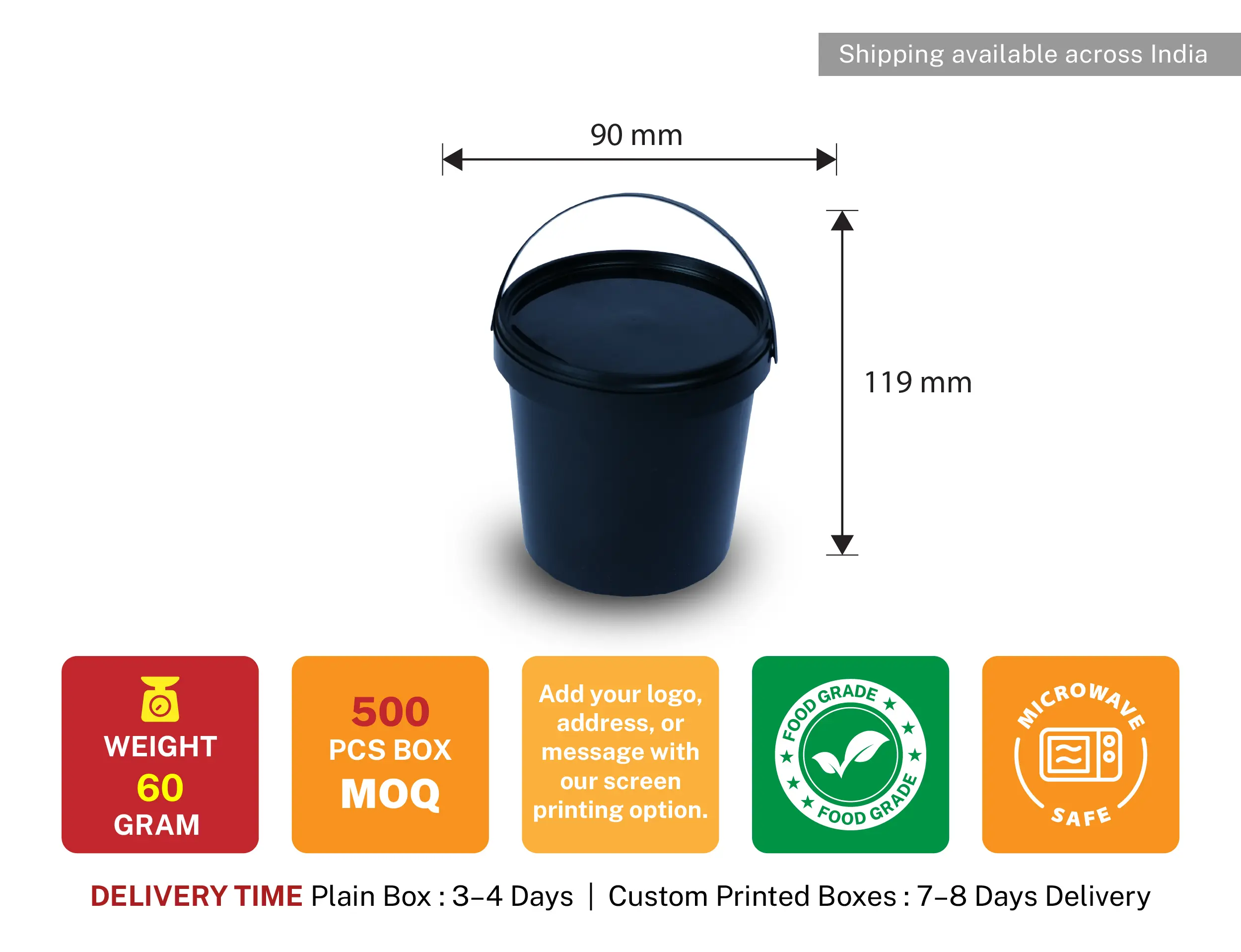 1 Litre Biriyani Bucket 1100ml - Pack of 500 Pieces - image 6