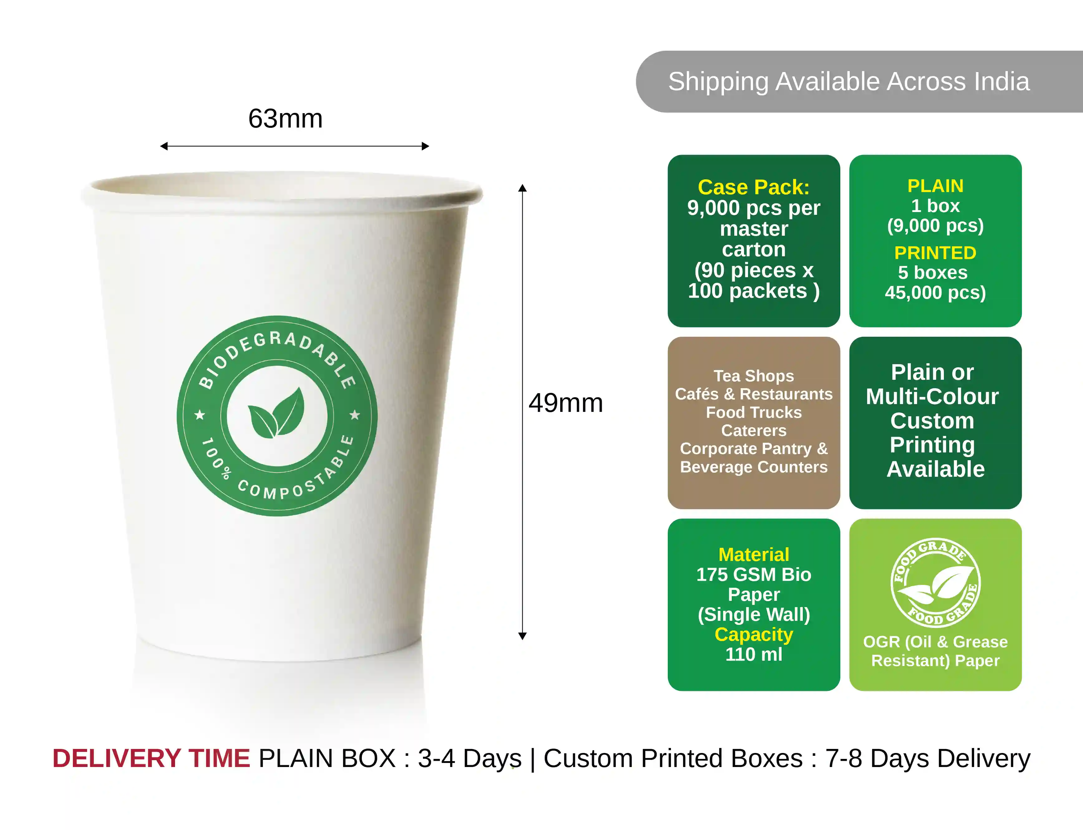 110ml short bio paper cup - (pack of 9000 pcs) - image 4
