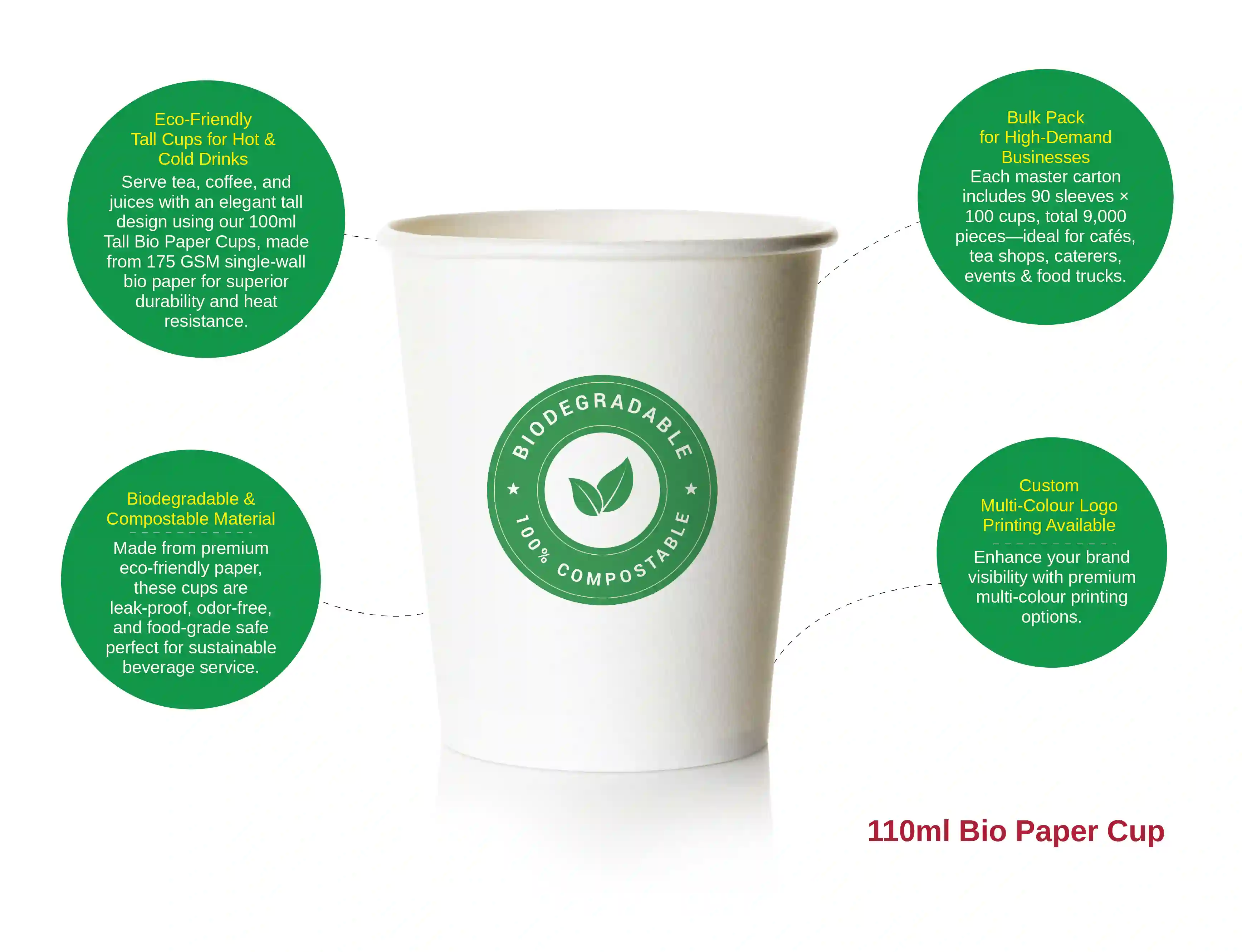 100ml tall bio paper cup - (pack of 10000 pcs) - image 3
