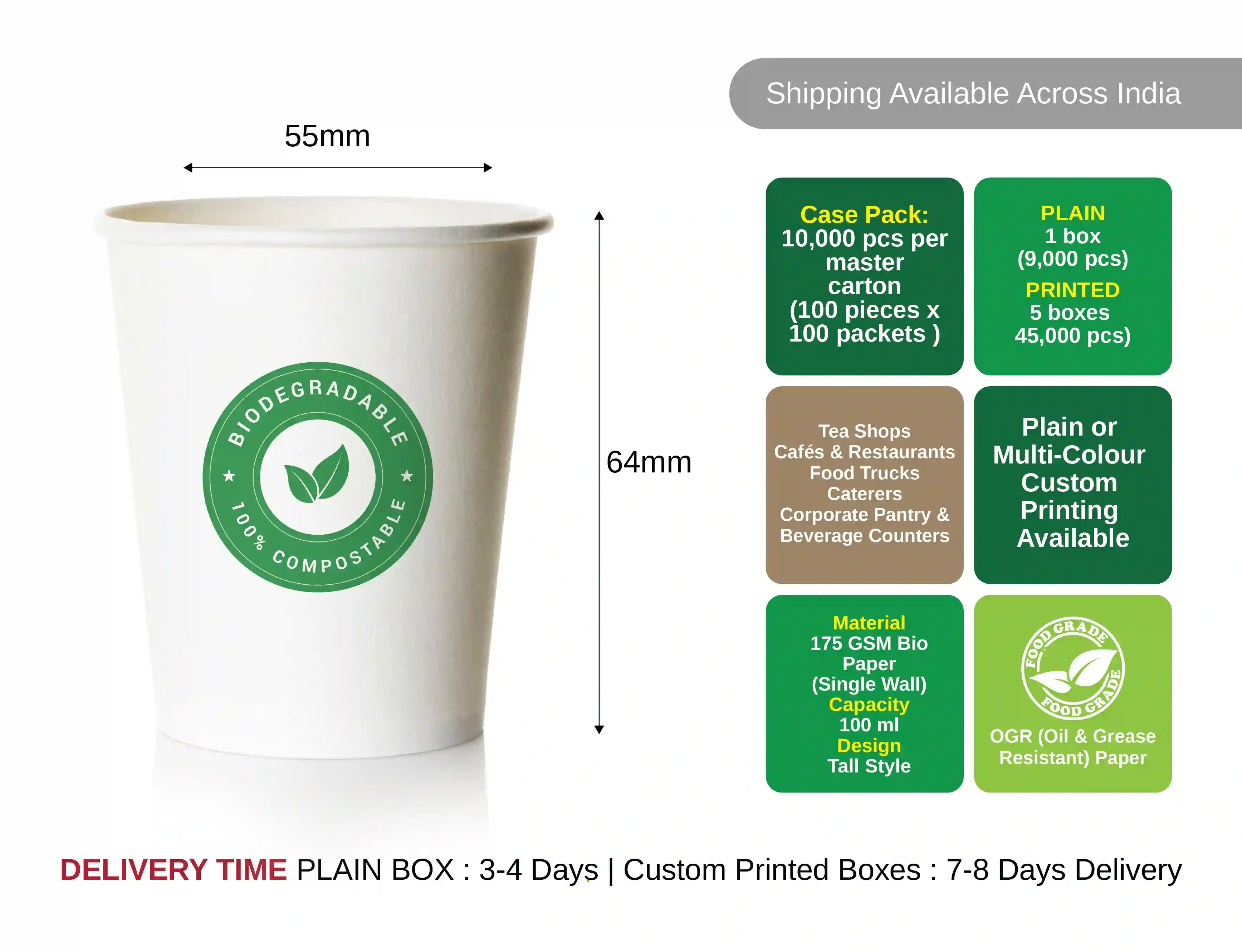 100ml tall bio paper cup - (pack of 10000 pcs) - image 4